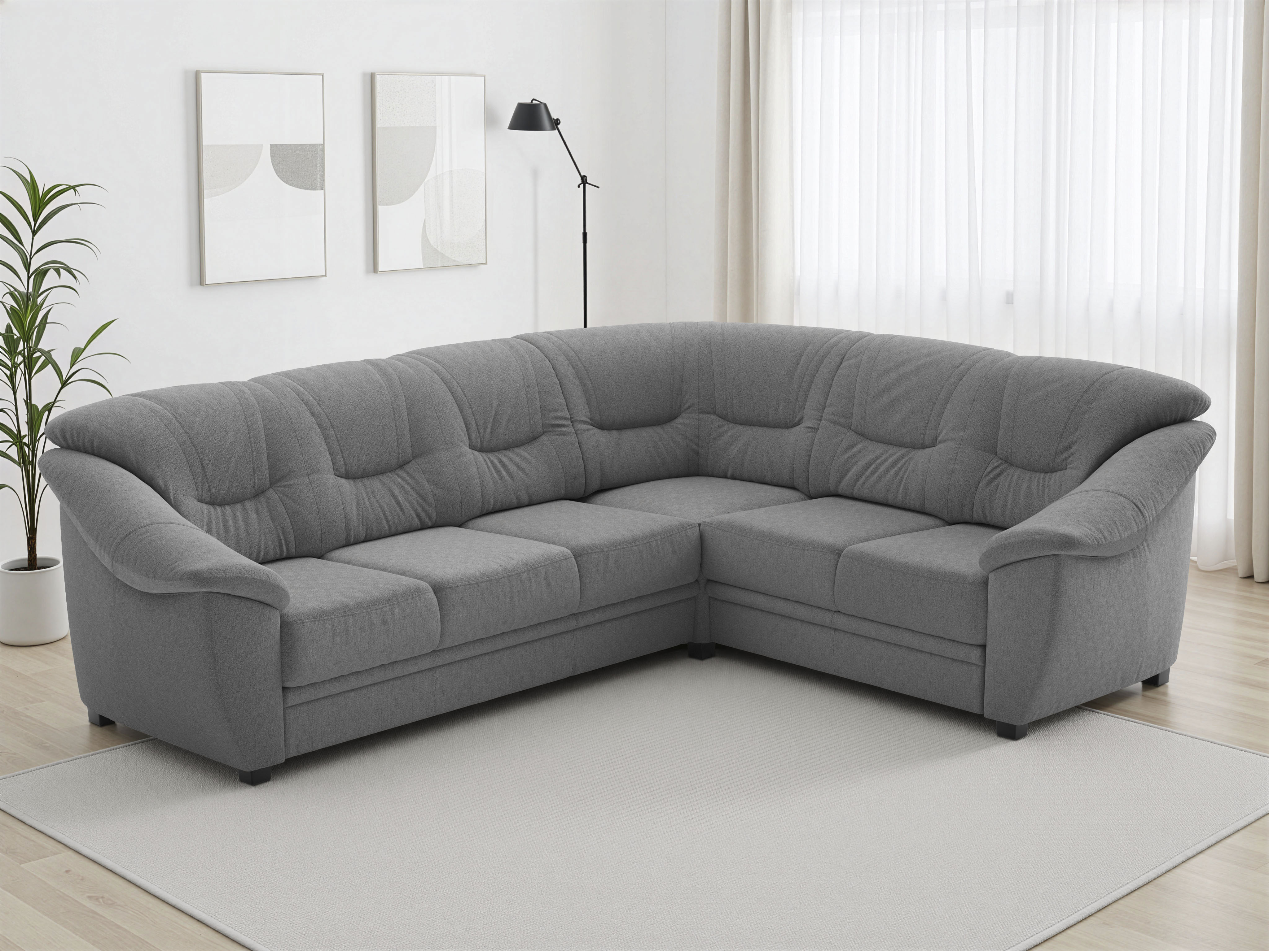 sit&more Ecksofa "Savona L-Form, B. 262 cm, Komfortsitz, Eckcouch mit Stoff- & Lederwahl" mit Schlaffunktion, Liegefl. 120x195 cm