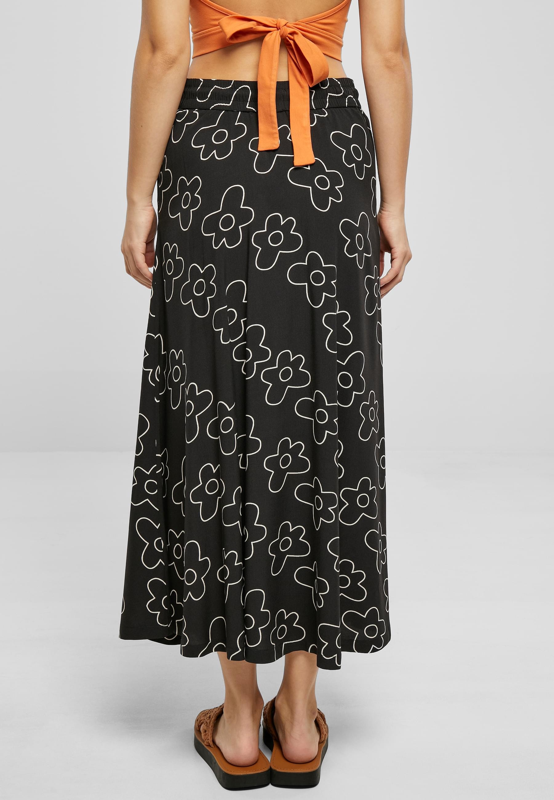 URBAN CLASSICS Jerseyrock »Urban Classics Damen Ladies Viscose Midi Skirt«, (1 tlg.)