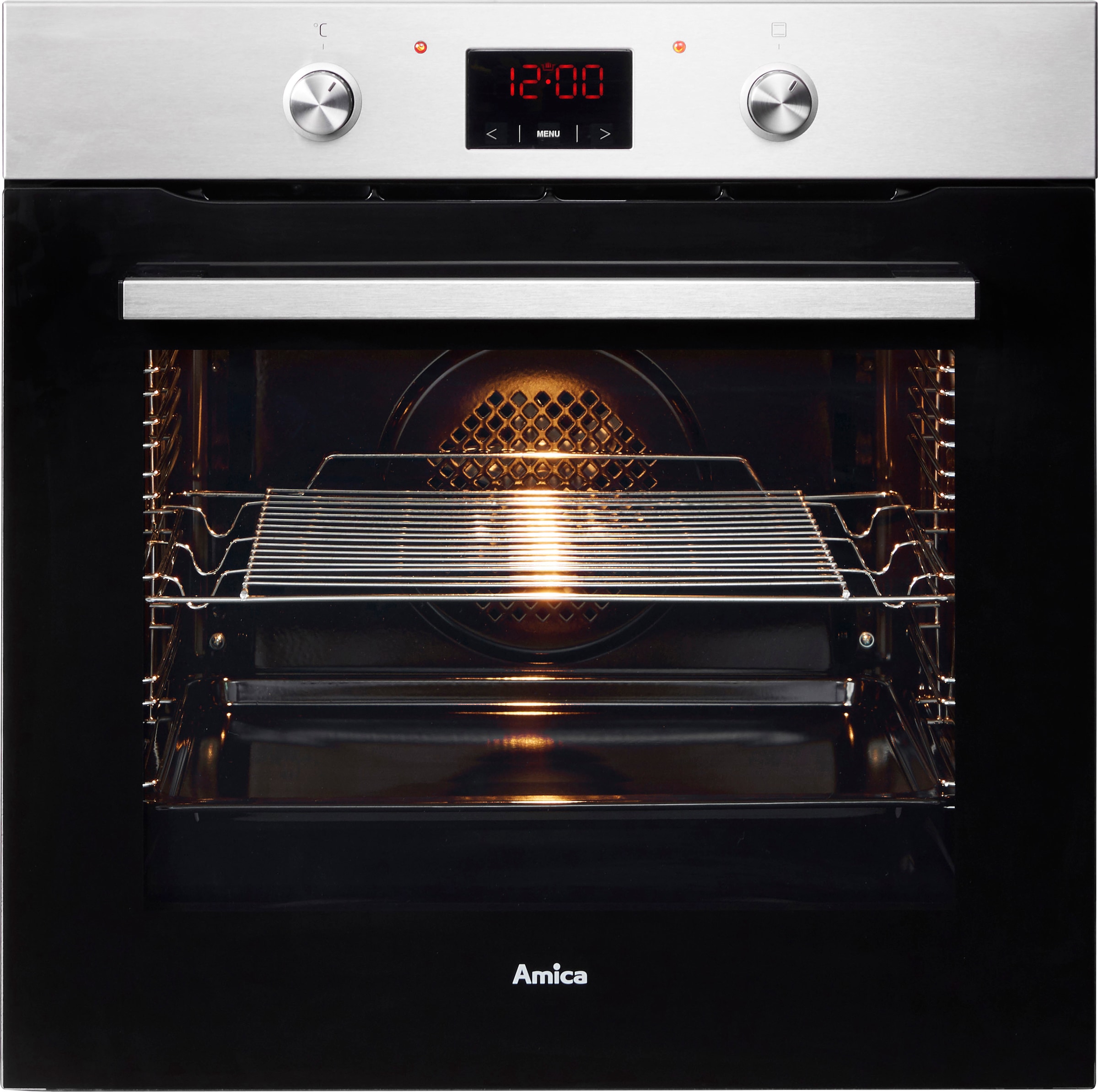 Amica Backofen "EBX 943 625 E" mit Teleskopauszug nachrüstbar mit Steam Clean Schnell startklar, einfach sauber und angenehm sicher beim Backen
