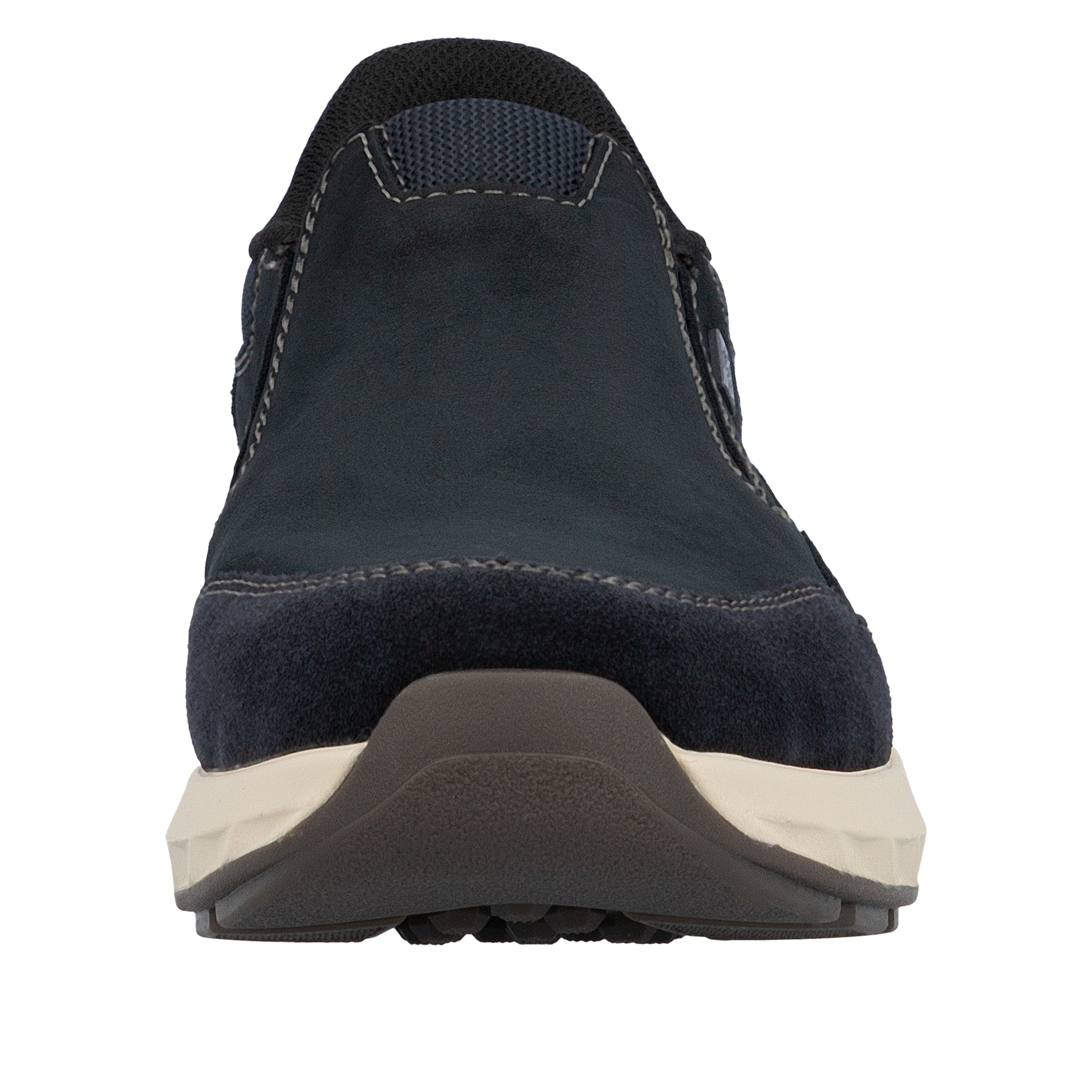 Slipper RIEKER "Ready2GO", Herren, Gr. 47, blau (nachtblau), Veloursleder, Schuhe Slipper, Schlupfschuh, Halbschuh mit wasserabweisender riekerTEX-Membran 3