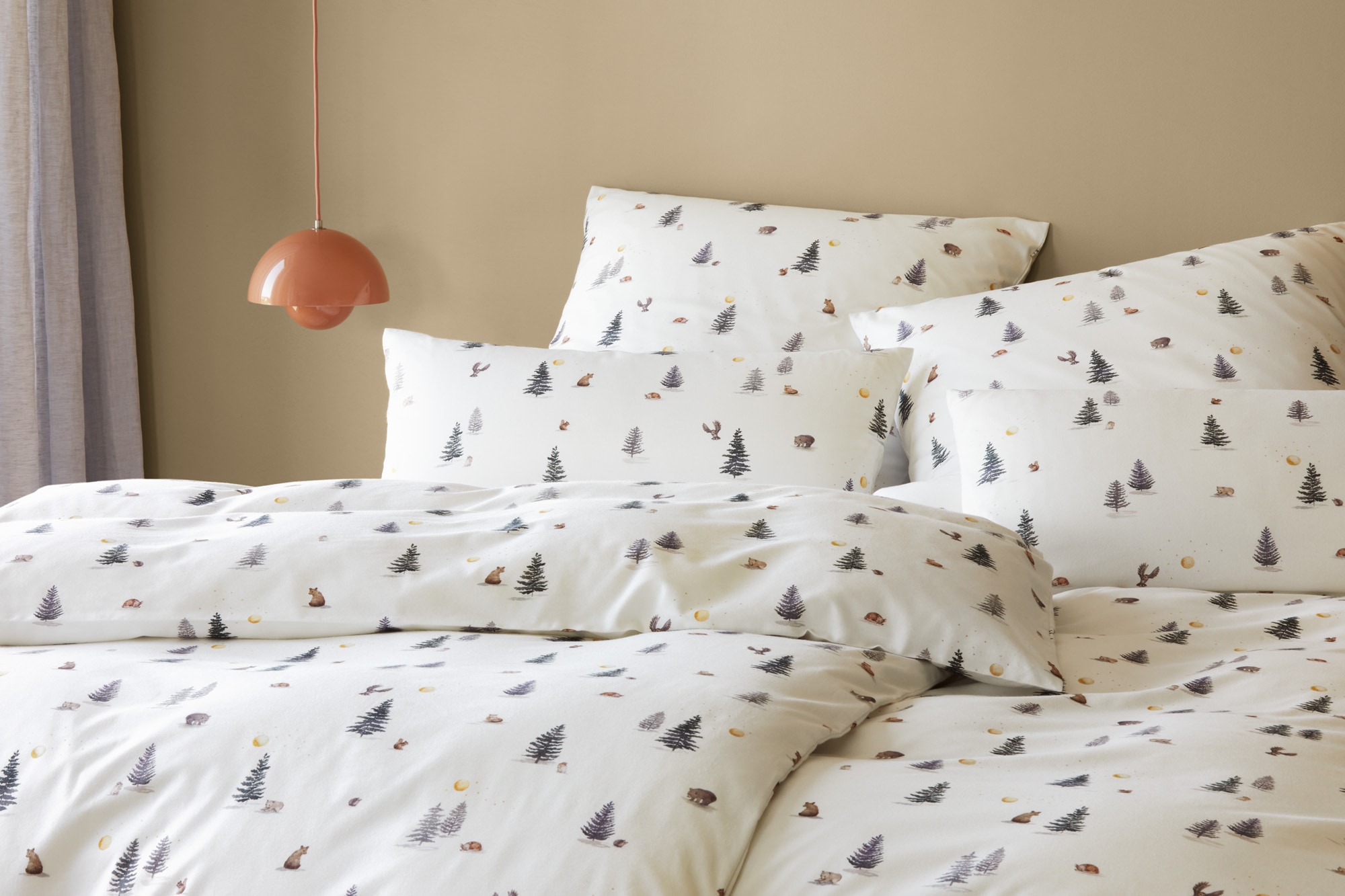 Elegante Bettwäsche "Winterwald" 2 Stk. tlg. angenehmes Hautgefühl günstig online kaufen