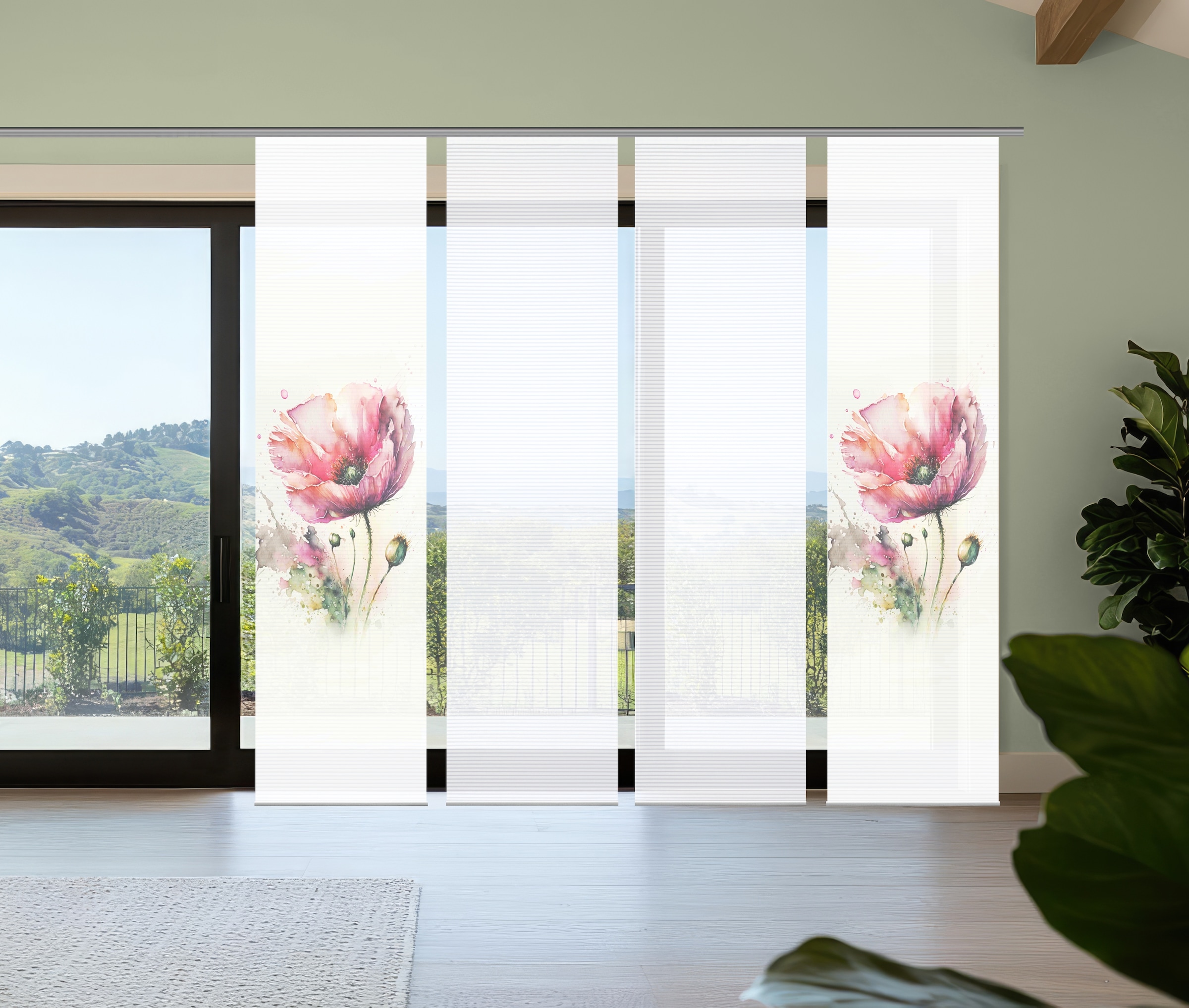 HOME in green Schiebegardine "MELIORA" Paneelwagen 4 Stk. tlg. Bambusoptik, günstig online kaufen