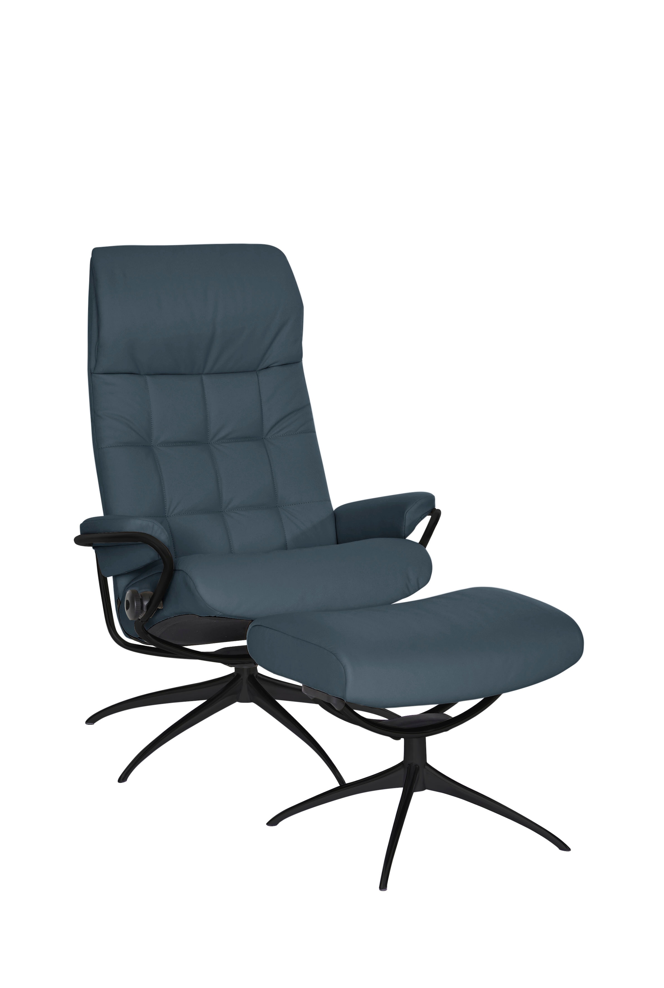 Stressless® Relaxsessel »London« Set, Relaxsessel mit Hocker,  mit Hocker, High Back, mit Star Base, Gestell Schwarz