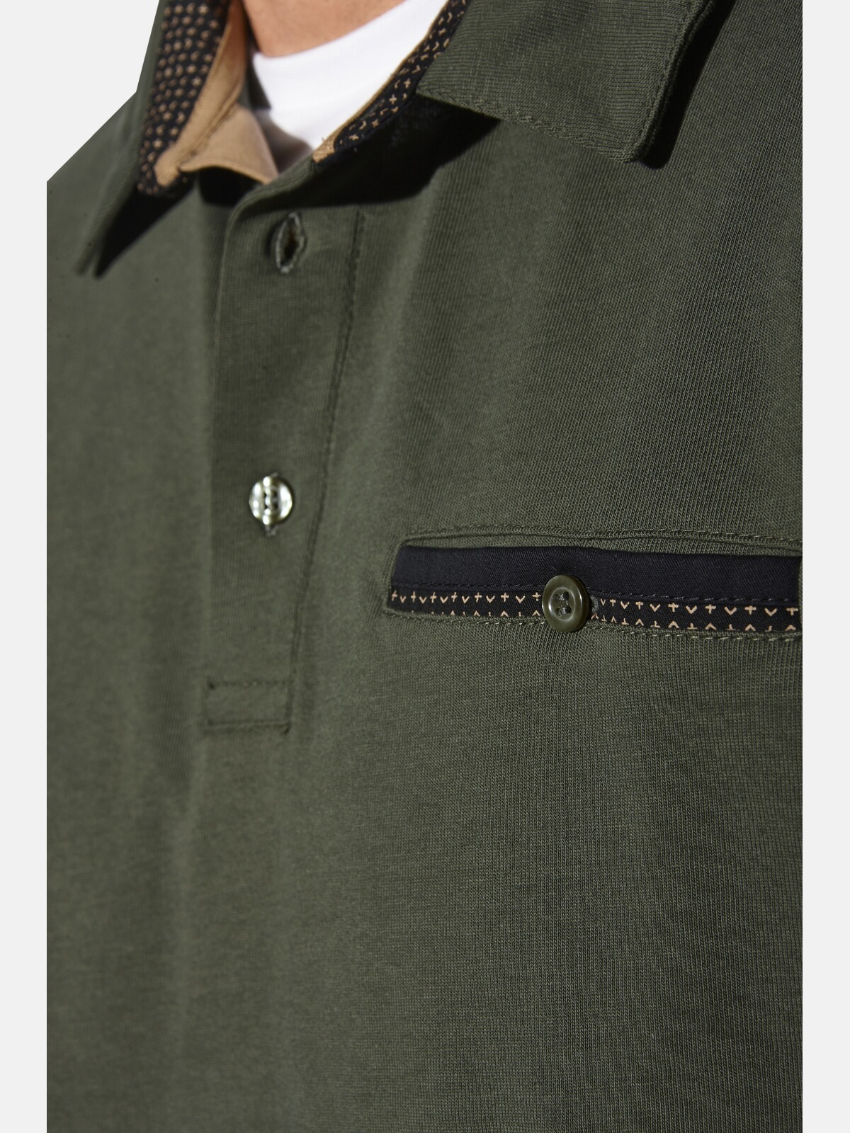 Langarm-Poloshirt BABISTA "Langarm-Poloshirt DOROCASTI", Herren, Gr. L, grün (oliv), Obermaterial: 100% Baumwolle CO., Shirts 3