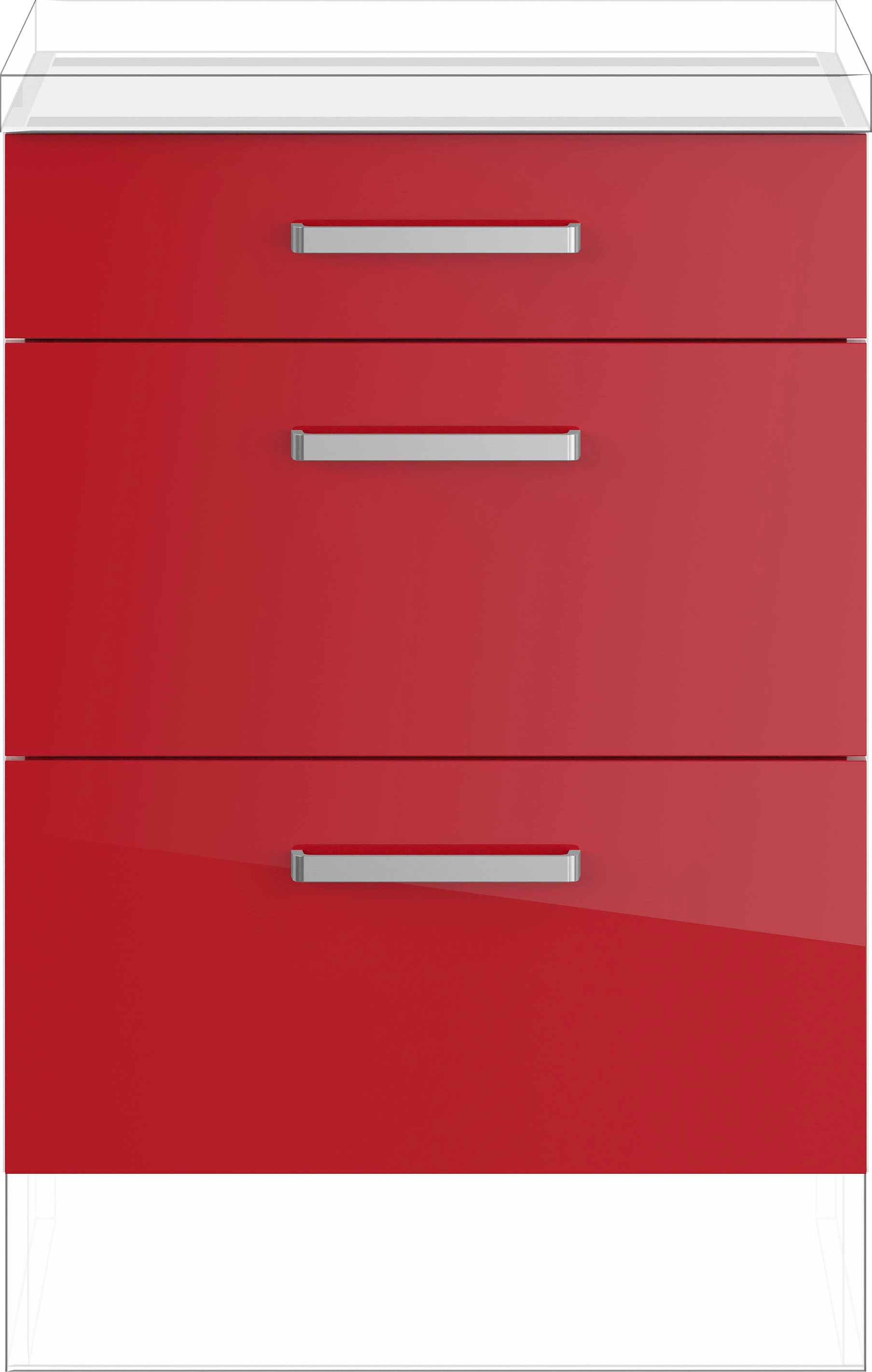 IMPULS KÜCHEN Auszugsunterschrank rot h...