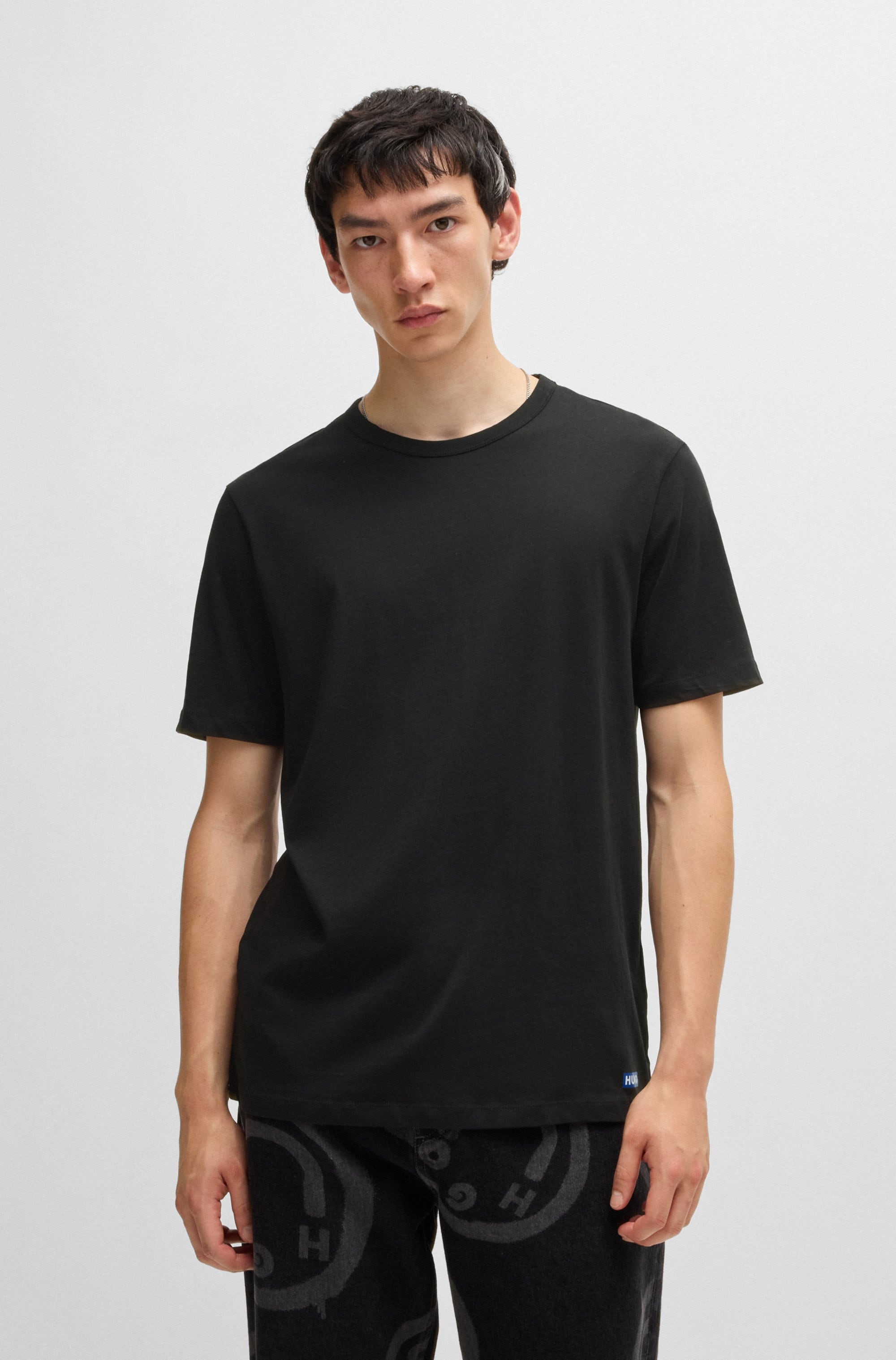 HUGO Blue T-Shirt »BLUE3_Naolo«, (Packung, 2 tlg.), mit kleinem Label am Saum