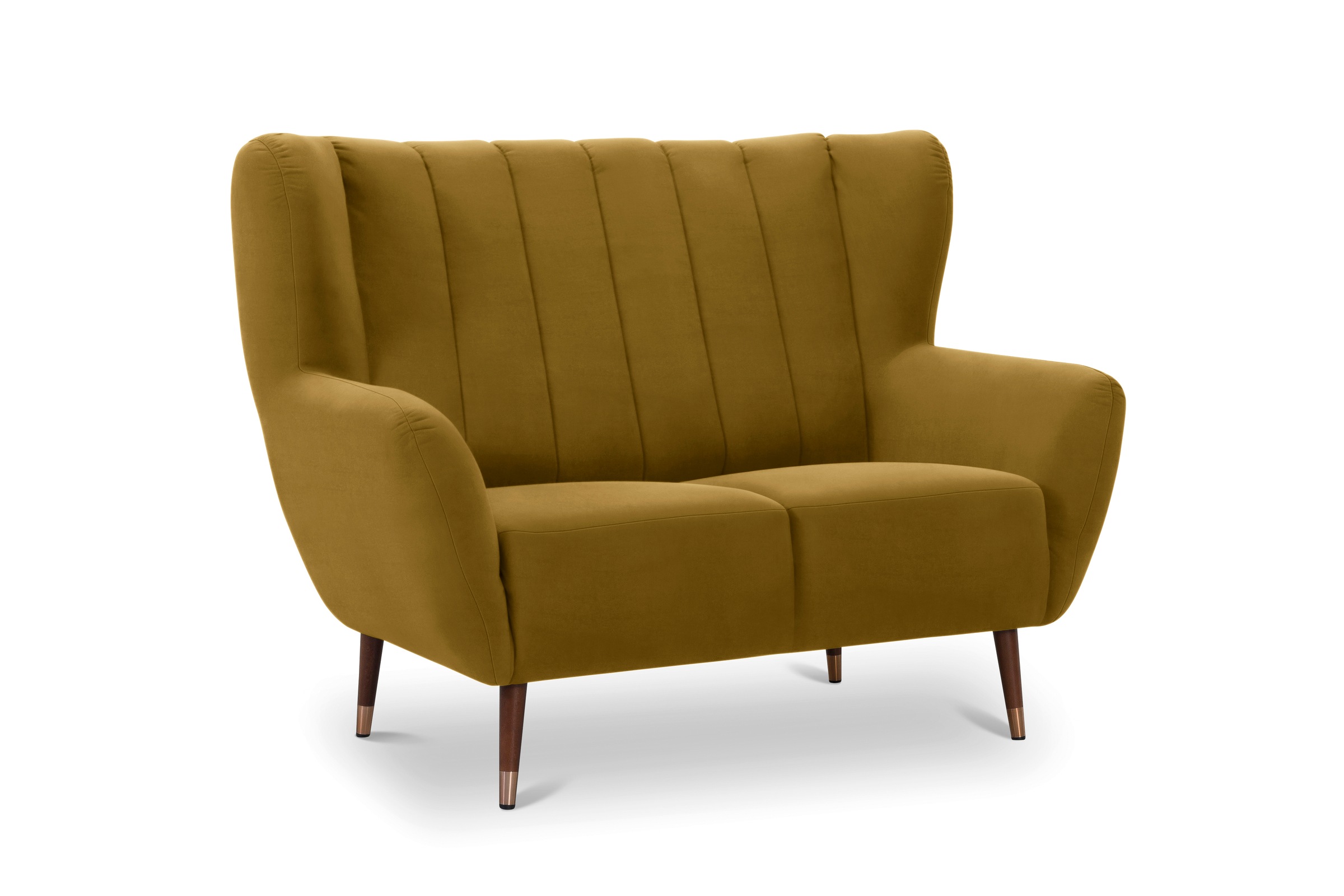 exxpo - sofa fashion 2-Sitzer »Polly, bequem mit hoher Rückenlehne, hohe Füße, Ohrensesselcouch«, Küchensofa, hochwertige Bezugsvarianten und aktuelle Farben