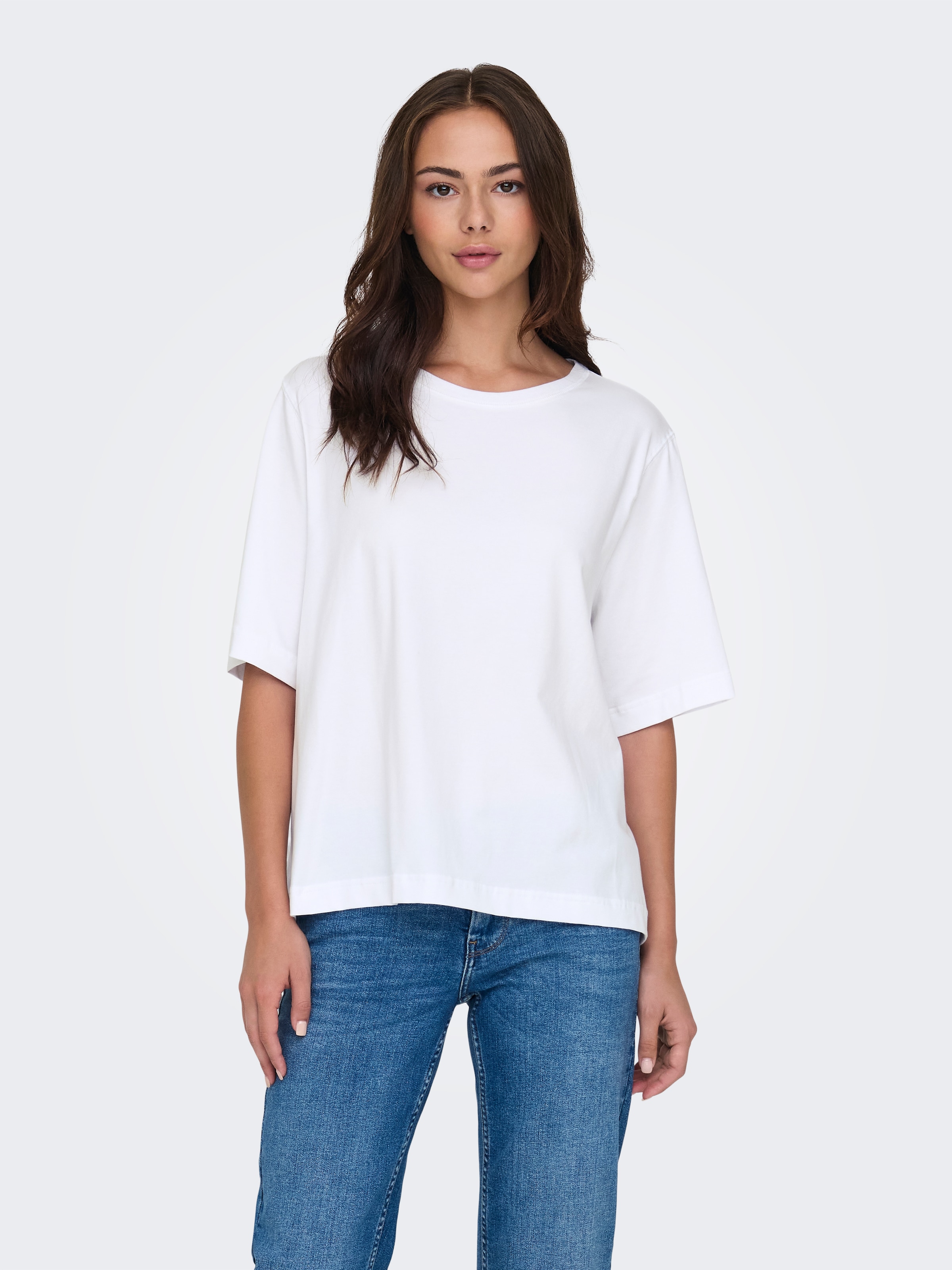 ONLY Kurzarmshirt "ONLLINA S/S BOXY TEE JRS" Baumwollmischung, loose fit