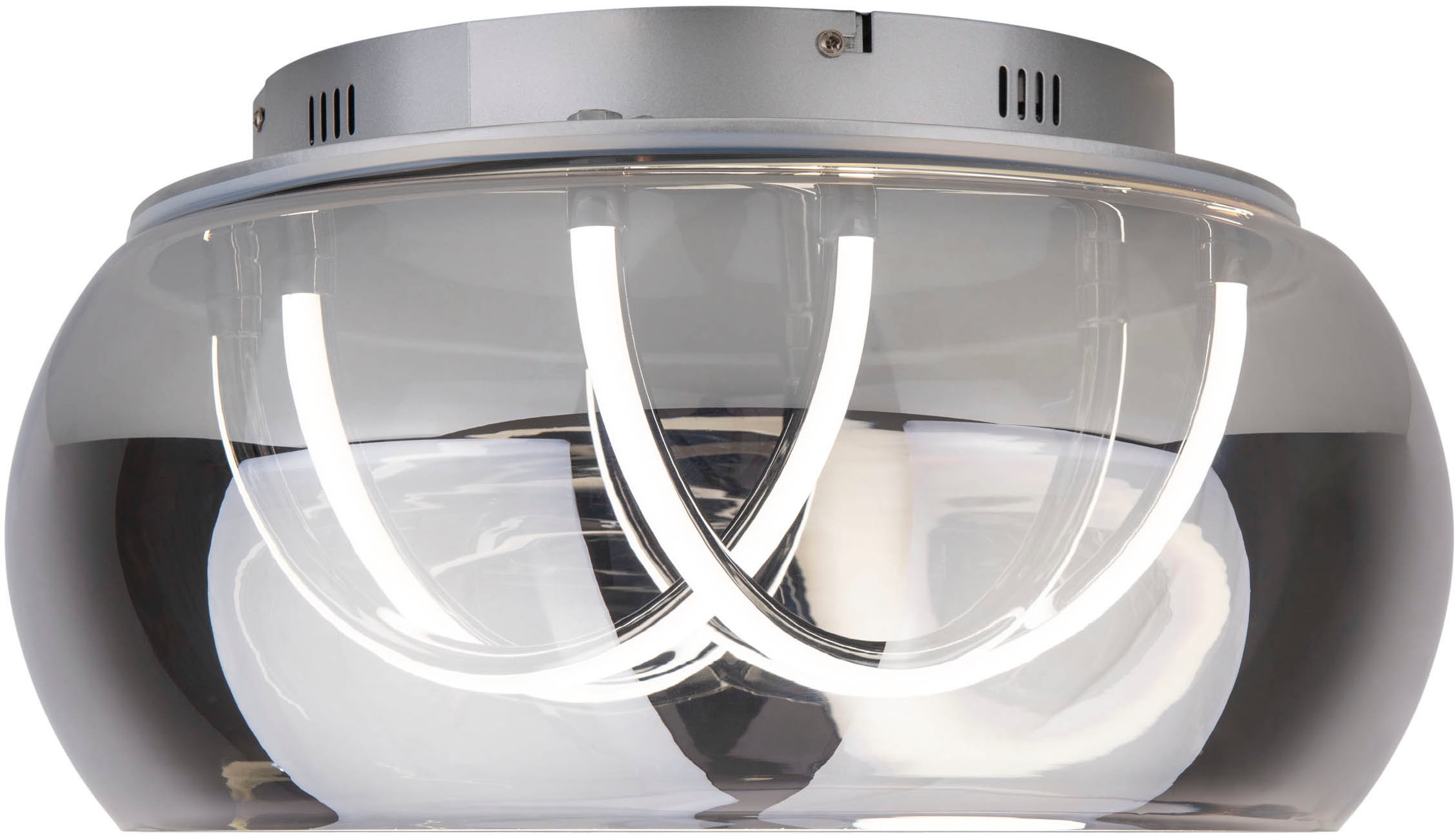 näve LED Deckenleuchte »Malou«, 1 flammig, Leuchtmittel LED-Modul | LED fest integriert, CCT, Memory, Nachtlicht, dimmbar, Funkfernbedienung, Glas smokey