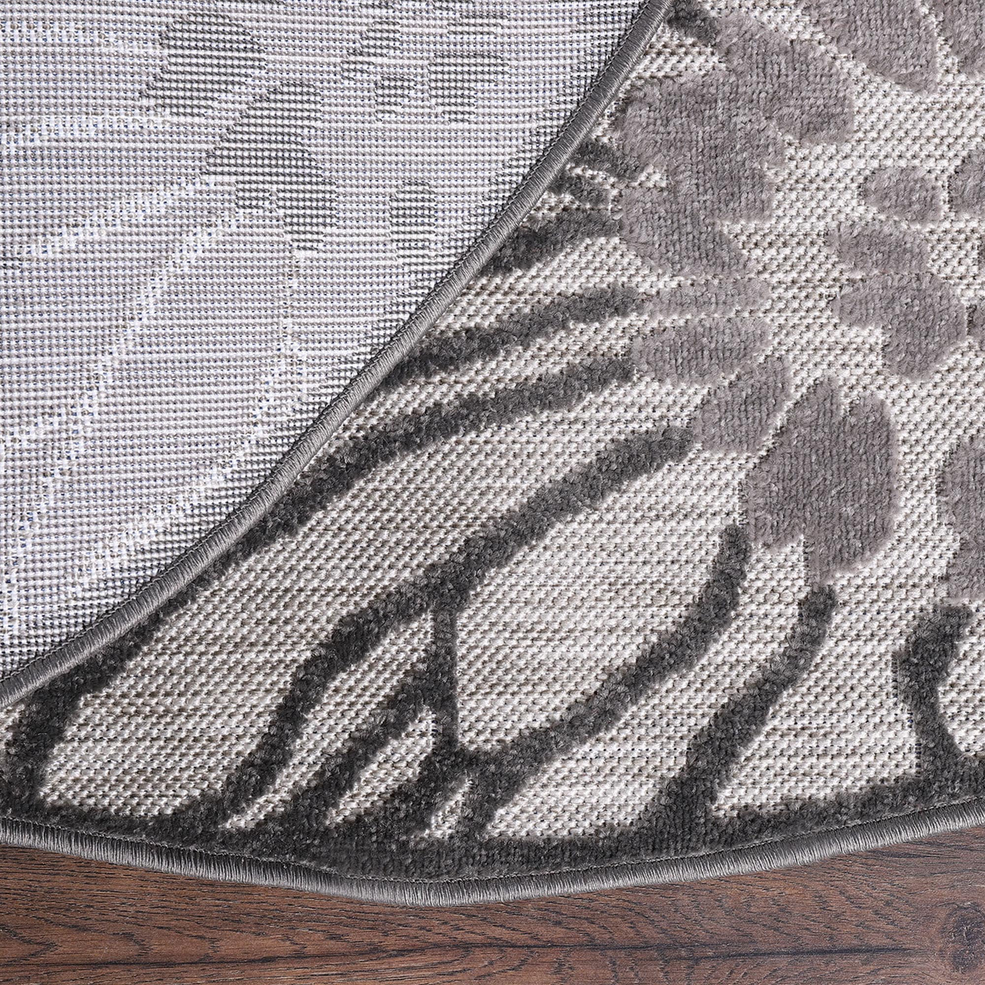 Sanat Teppich »Floral 2 Outdoor«, rund, 6 mm Höhe, In- und Outdoor geeignet, florales Design, Balkon, Terasse