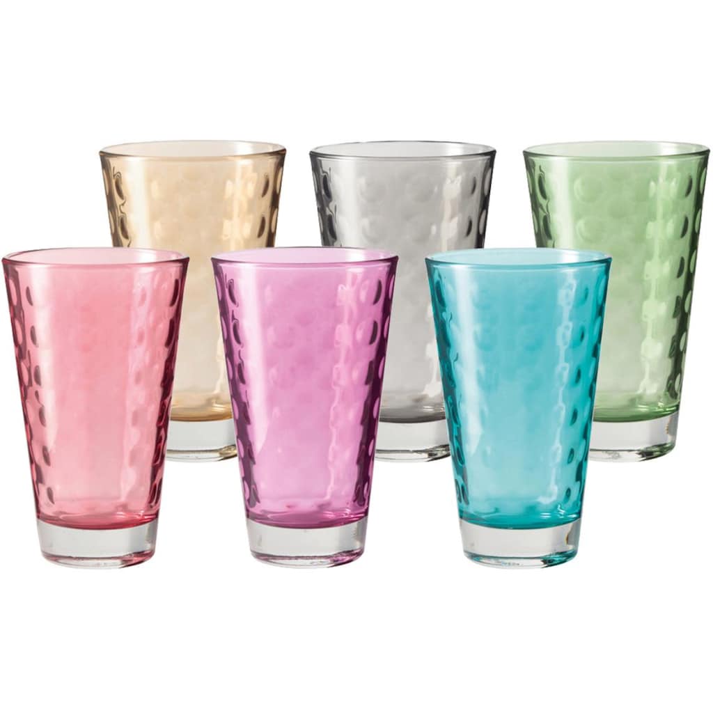 LEONARDO Glas »Optic«, (Set, 6 tlg., 6), Colori Qualität, 300 ml, 6-teilig