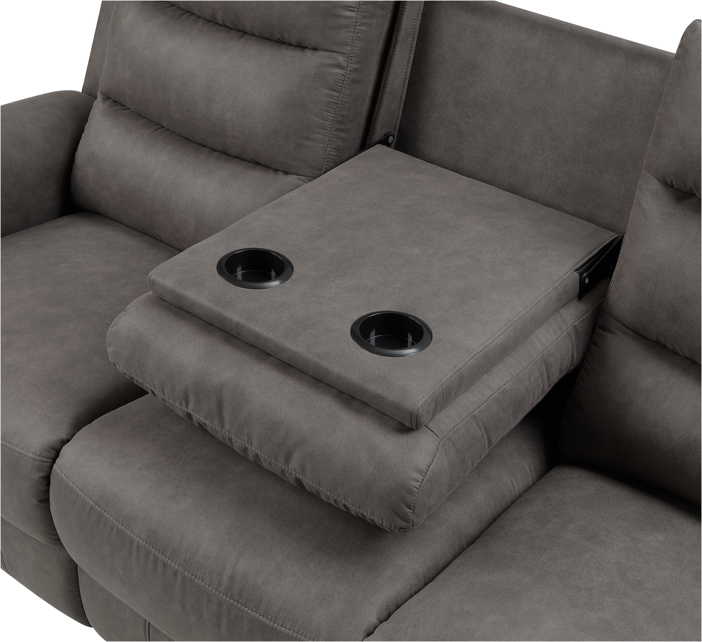 ATLANTIC home collection 3-Sitzer »Cliff mit 2 Relaxfunktionen«, Federkern und Becherhaltern in klappbarer Mittelkonsole
