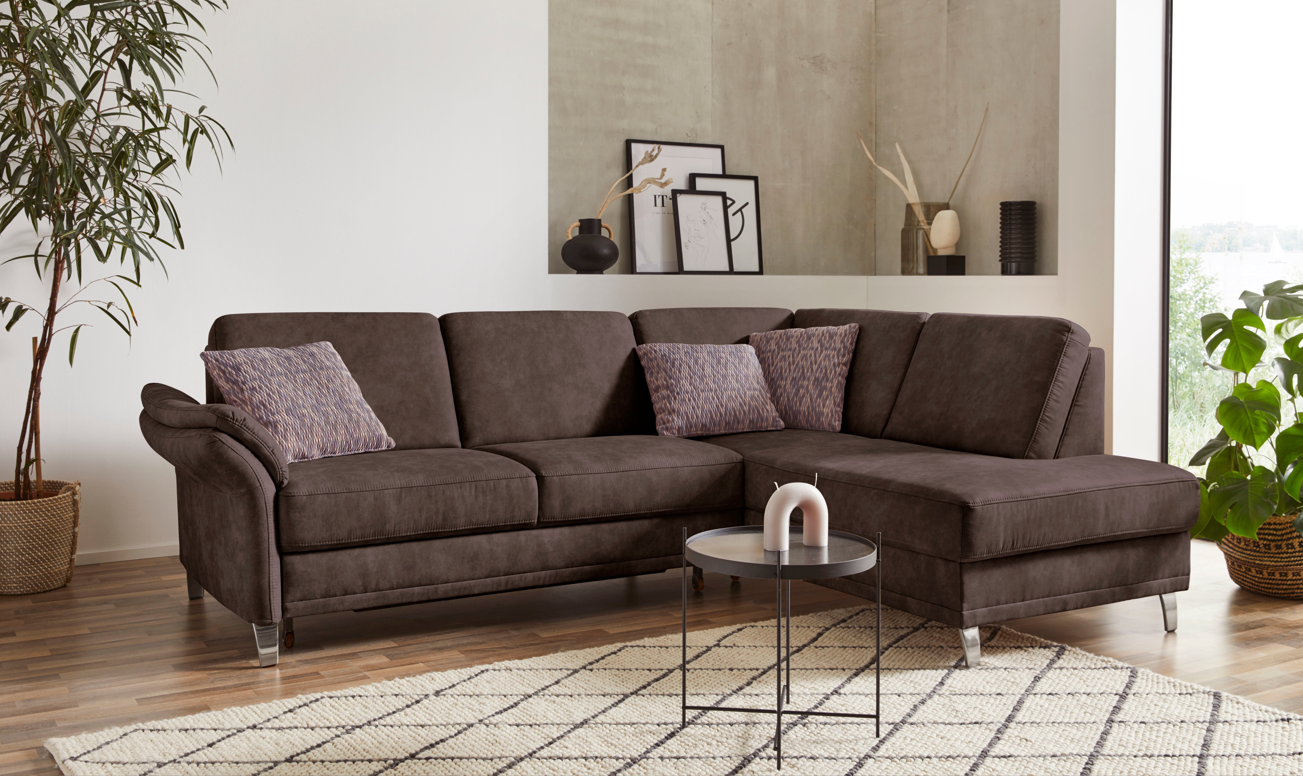 sit&more Ecksofa "Clio L-Form" wahlweise mit Schlaffunktion und Bettkasten, inklusive Federkern