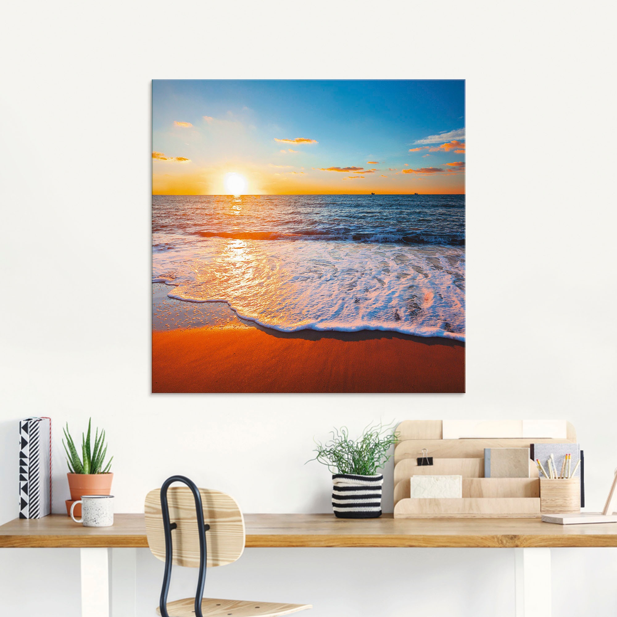 Artland Glasbild "Sonnenuntergang und das Meer" Strand 1 Stk. tlg. in versc günstig online kaufen