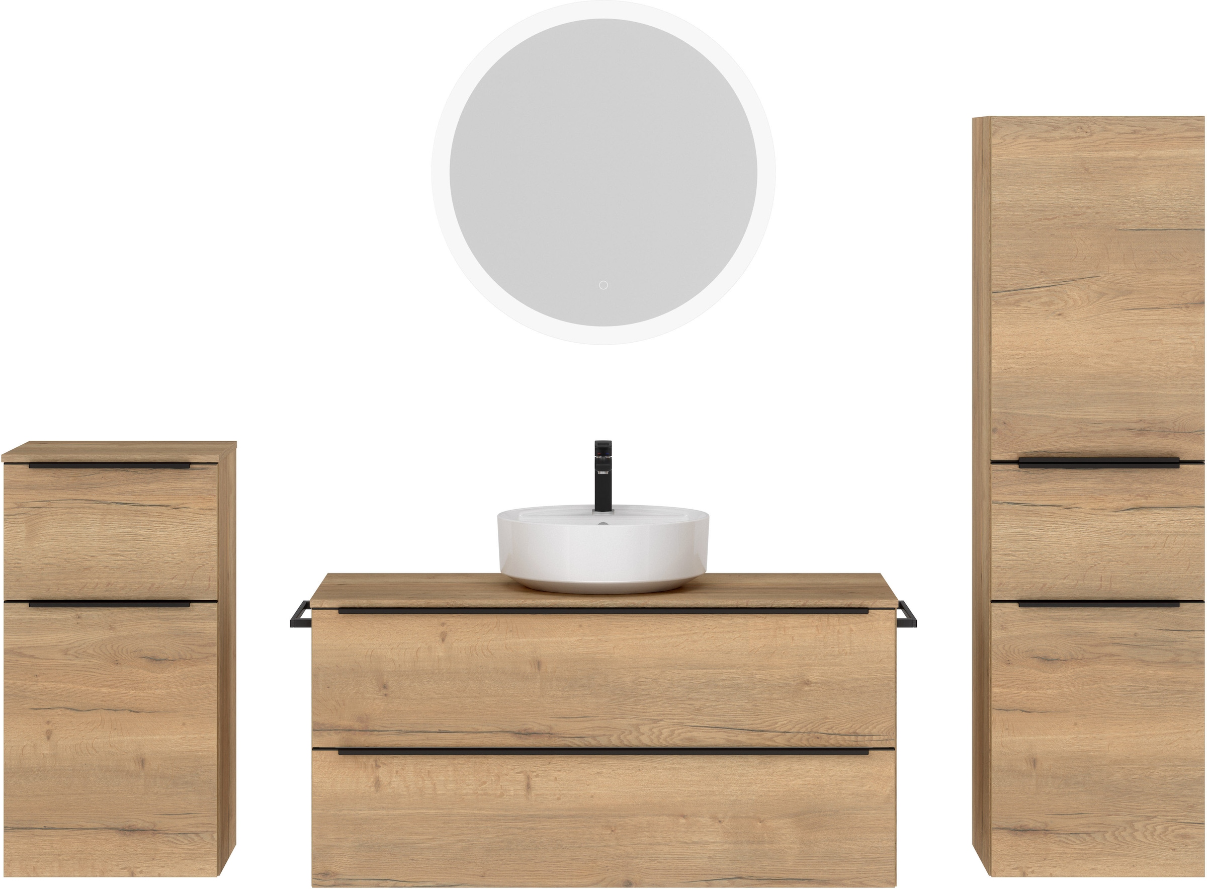 nobilia Badmöbel-Set "Alvene" vormontiert, mit Soft-Close, 4 Stk. tlg. günstig online kaufen