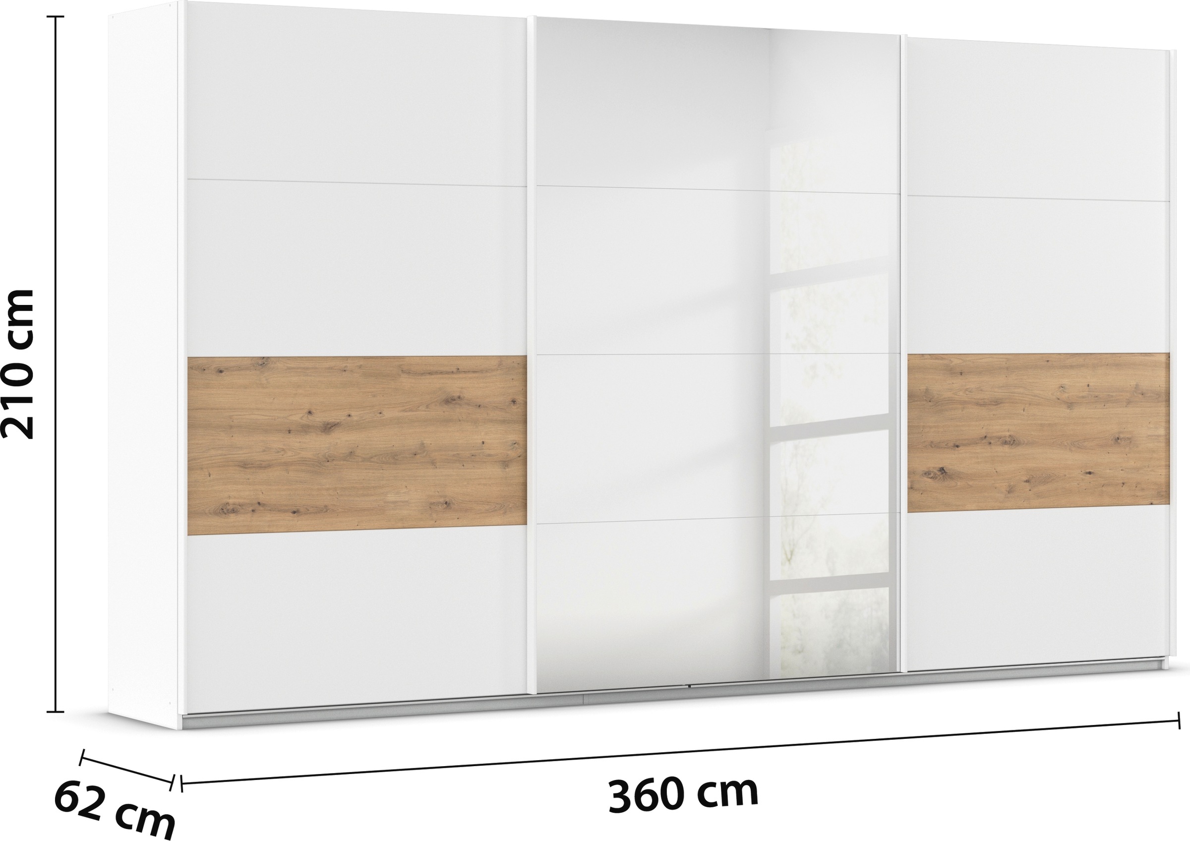 rauch Schwebetürenschrank »Schwebetürenschrank Kleiderschrank Schrank Garderobe CORTONA«, inkl. Inneneinteilung, 2 Stoffboxen und zusätzlichen Einlegeböden