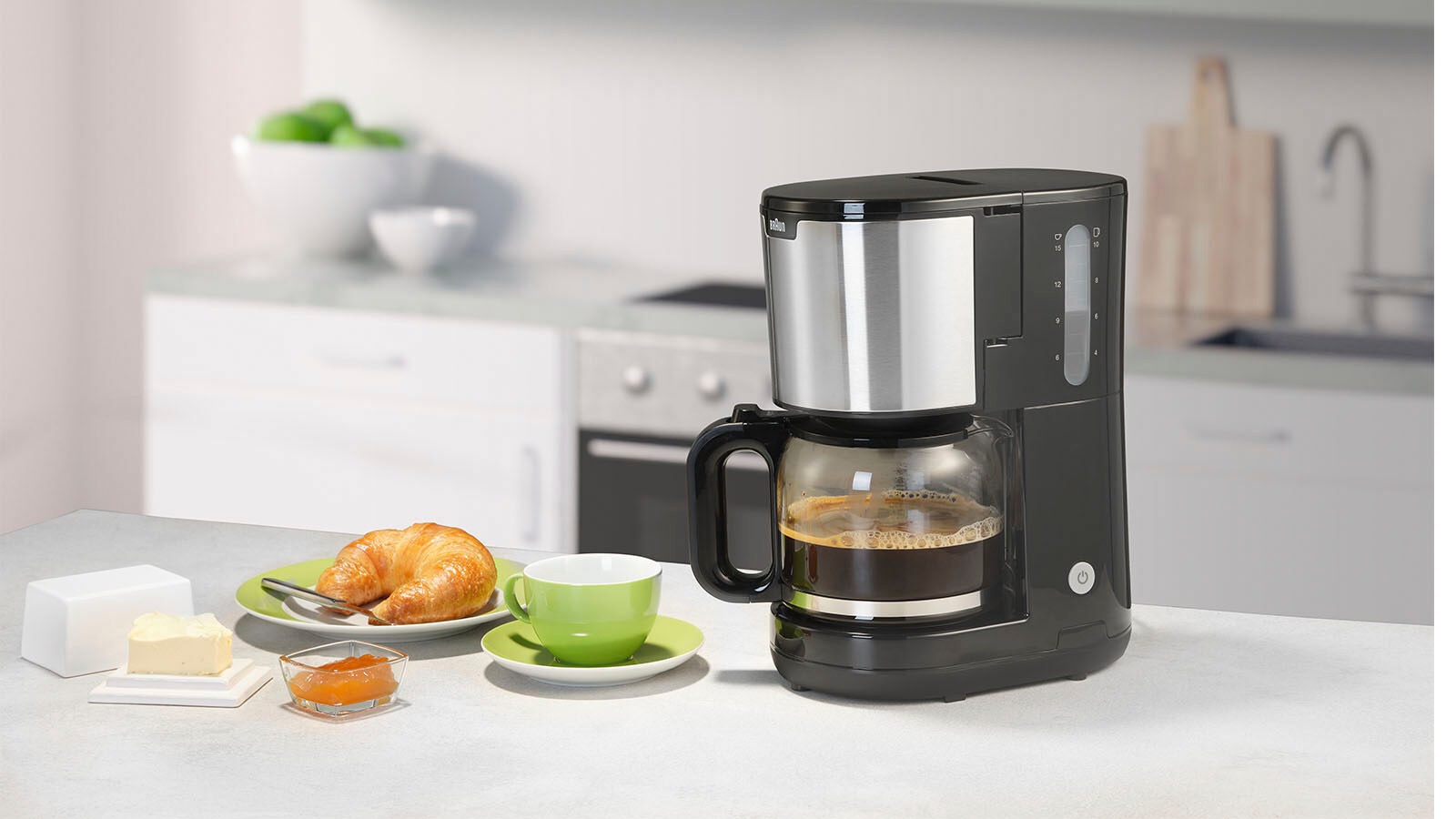 Braun Filterkaffeemaschine »PurShine KF1500 BK«, 1,7 l Kaffeekanne, Papierfilter, 1000W, automatische Abschaltung, herausnehmbarer Filterkorb, Edelstahl