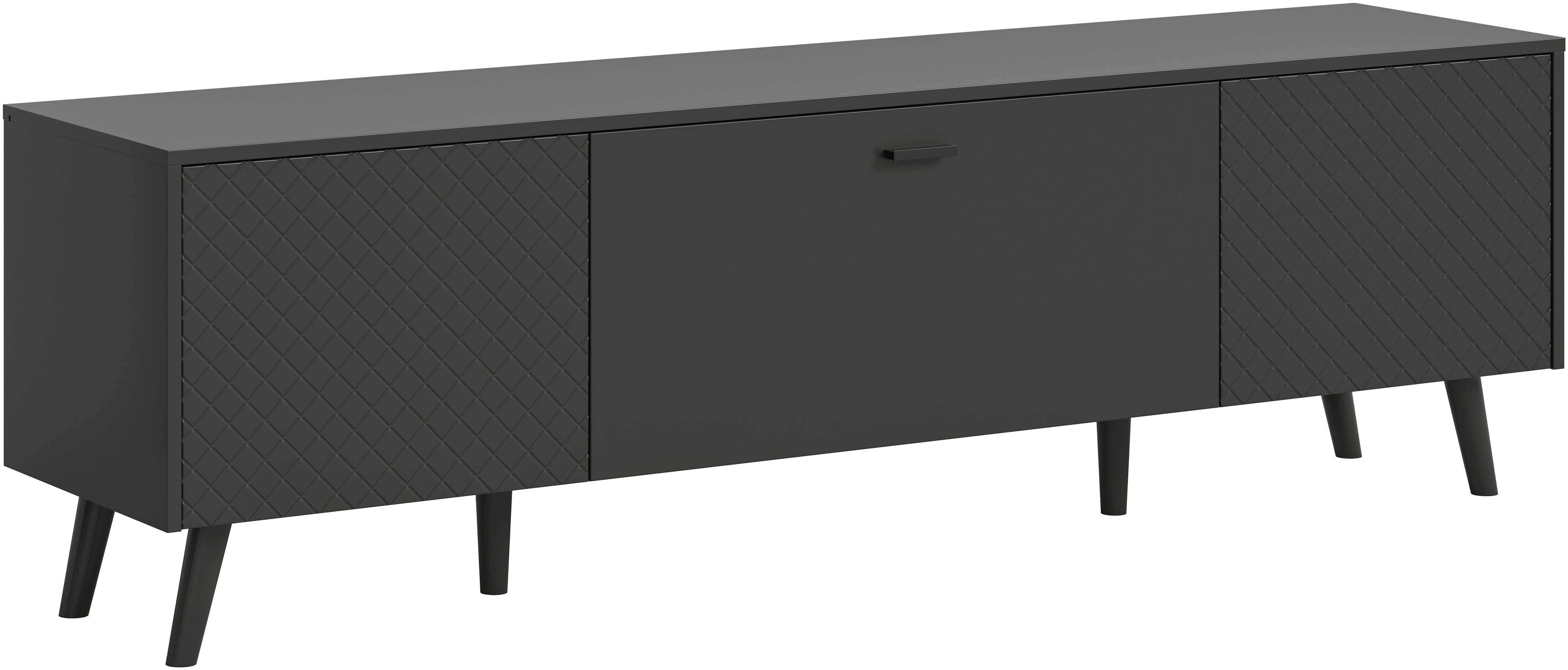 Home affaire Lowboard "RHOMBUS,hochwertige MDF-Front mit Karo-Optik" 1 Stk. tlg. TV-Unterschrank, Lowboard, TV-Schrank, Wohnzimmer