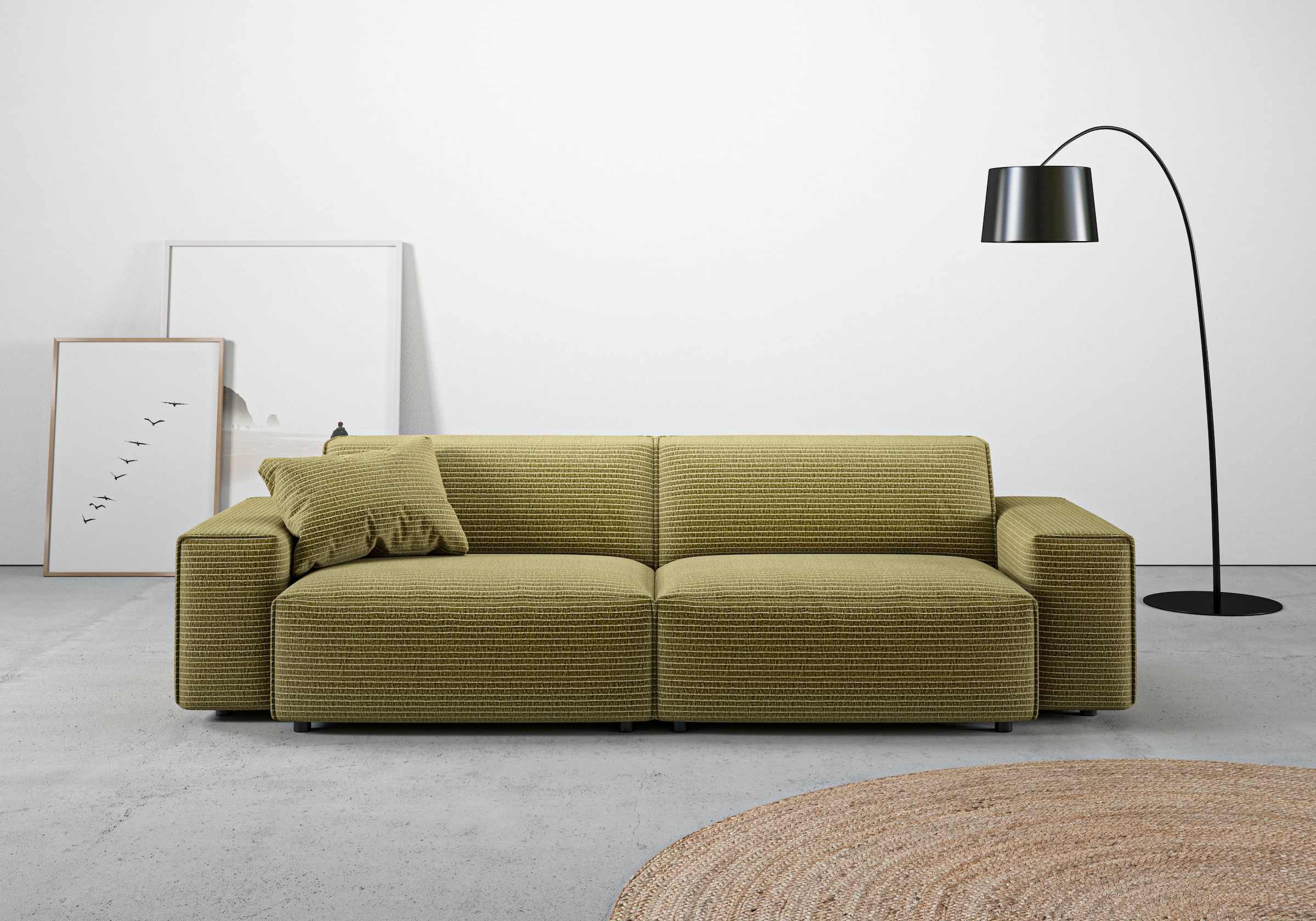 andas Big-Sofa "Glimminge auch in Breitcord, Feincord + Easy care-Bezug,", besondere Kedernähte Zierkissen