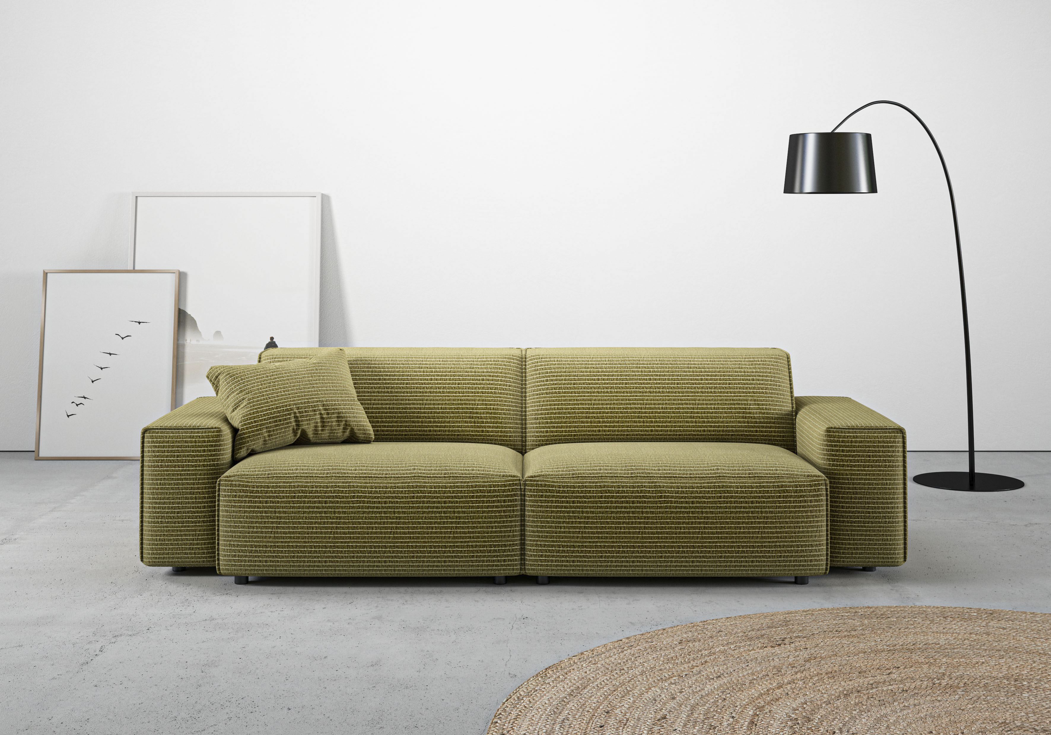 Home affaire Big-Sofa "Glimminge auch in Breitcord, Feincord + Easy care-Bezug," besondere Kedernähte Zierkissen