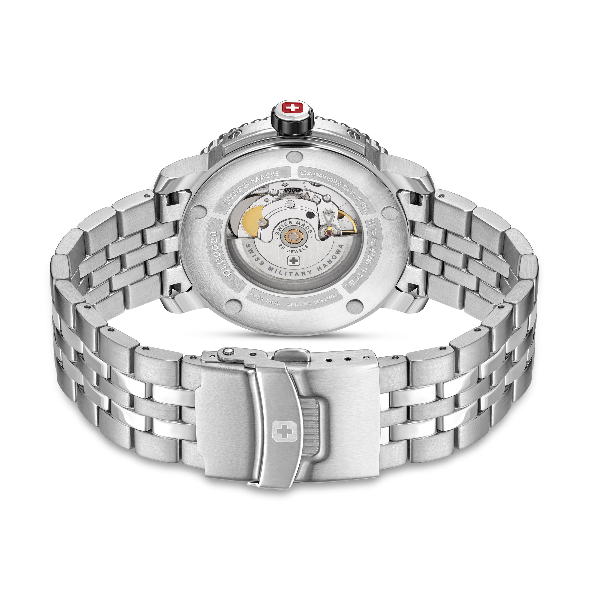 Swiss Military Hanowa Automatikuhr »Maitre Plongeur 5« Armbanduhr, Herrenuhr, Swiss Made, Mechanische Uhr, Edelstahlarmband