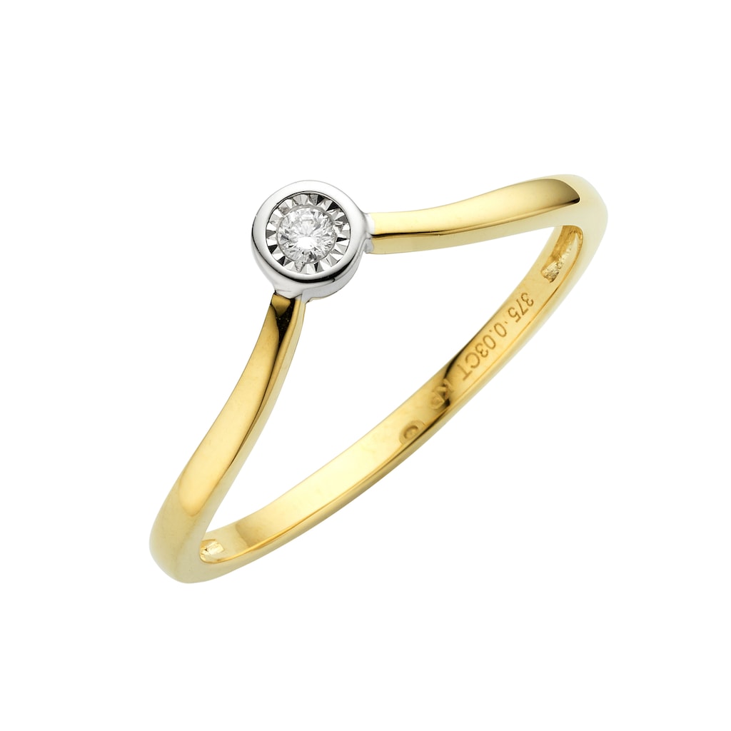 Diamonds by Ellen K. Fingerring »375 Gold zweifarbig Brillant 0,03ct.«