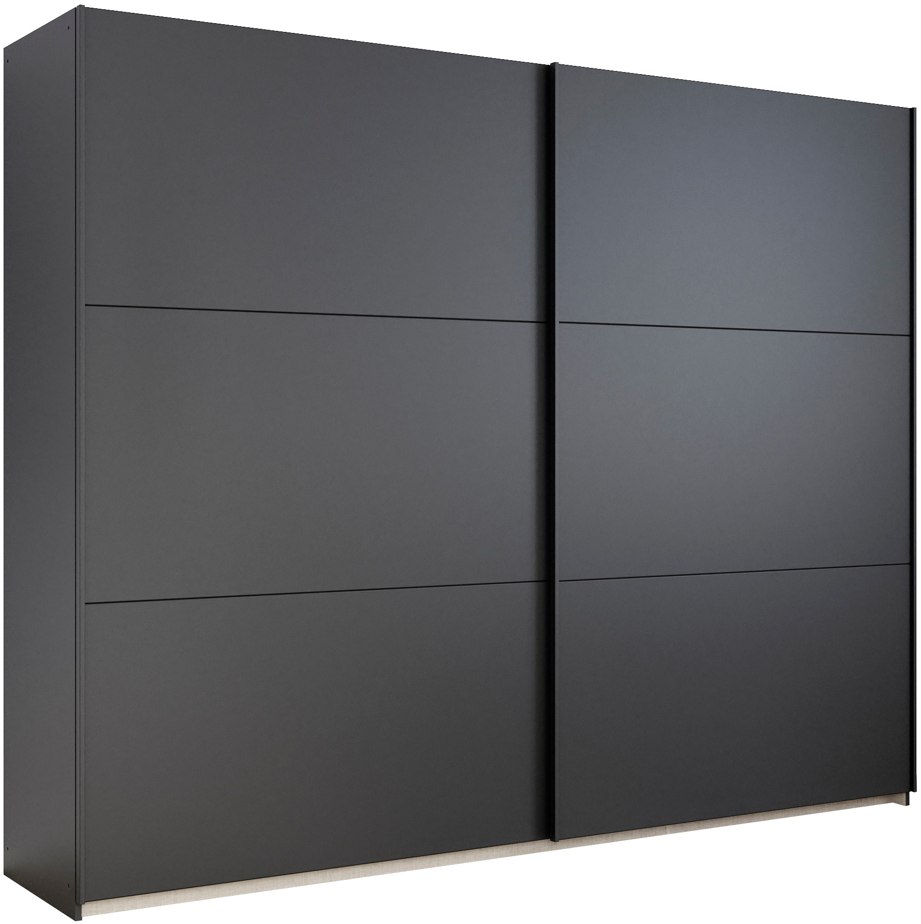 Schwebetürenschrank RAUCH, B:261cm H:210cm T:59cm, grau, Holzwerkstoff, Schränke, "Kleiderschrank Drehtürenschrank Schrank Garderobe KRONACH