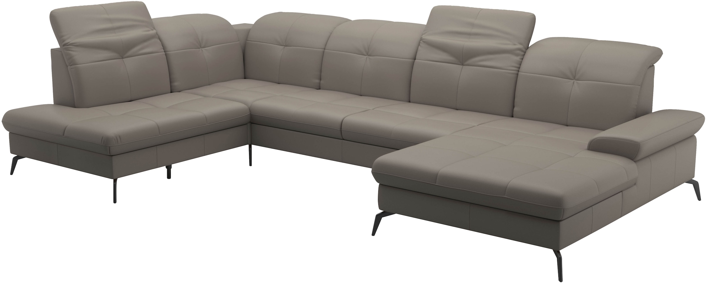 sit&more Wohnlandschaft »Amica, U-Form, inkl. Sitztiefenverstellung und Armteilverstellung«, wahlweise mit Kopfteilverstellung, Bettfunktion und Bettkasten