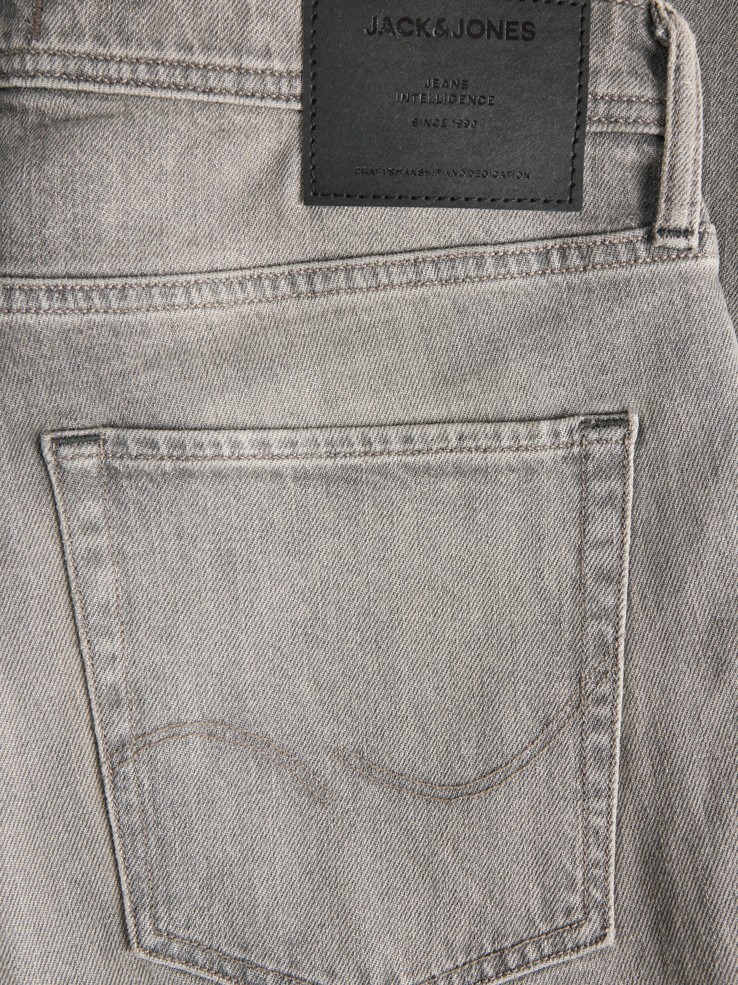Regular-fit-Jeans JACK & JONES "JJICLARK im Used-Look, Stretchkomfort und niedrige Leibhöhe", Herren, Gr. 31, Länge 30, grau denim, Denim/Jeans, Obermaterial: 98% Baumwolle, 2% Elasthan, Abriebeffekte, regular fit lang, Jeans, Baumwollmischung, regular fi 3