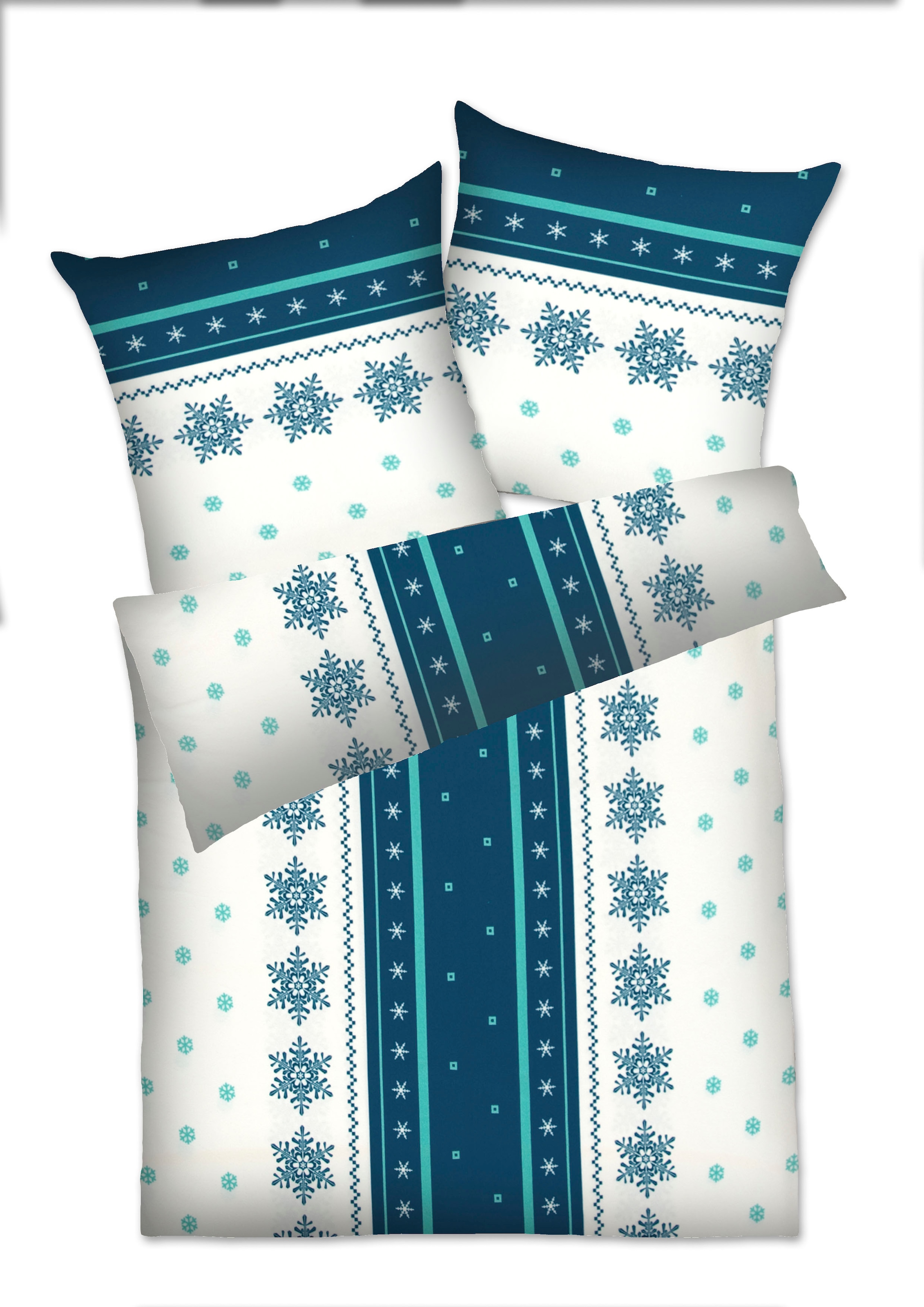 Dyckhoff Bettwäsche "Schneeflocke" 2 Stk. aus Weichfrottier günstig online kaufen