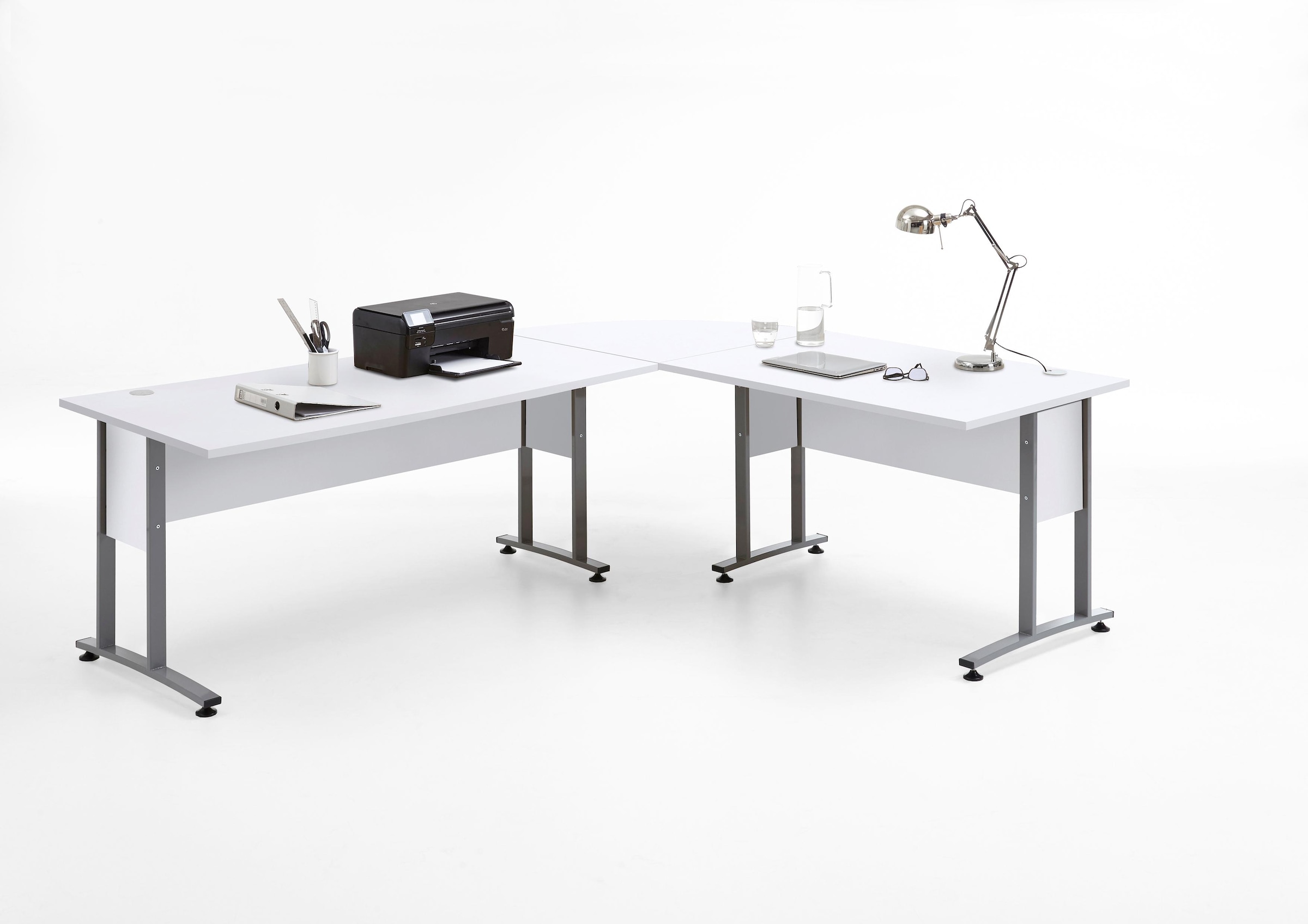 FMD Eckschreibtisch "Calvi", frei stellbar, XL-Arbeitsplatz, in 3 Größen - günstig online kaufen