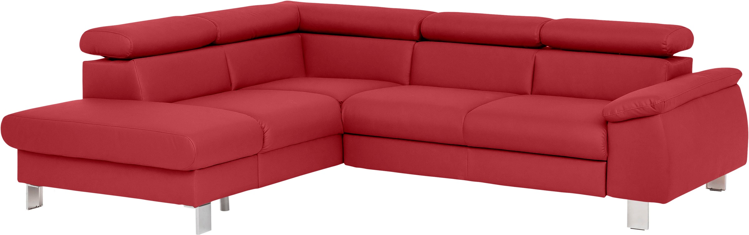COTTA Ecksofa "Komaris L-Form, B: 249 cm" mit Kopfteilverstellung, optional Schlaffunktion, Bettkasten & Licht