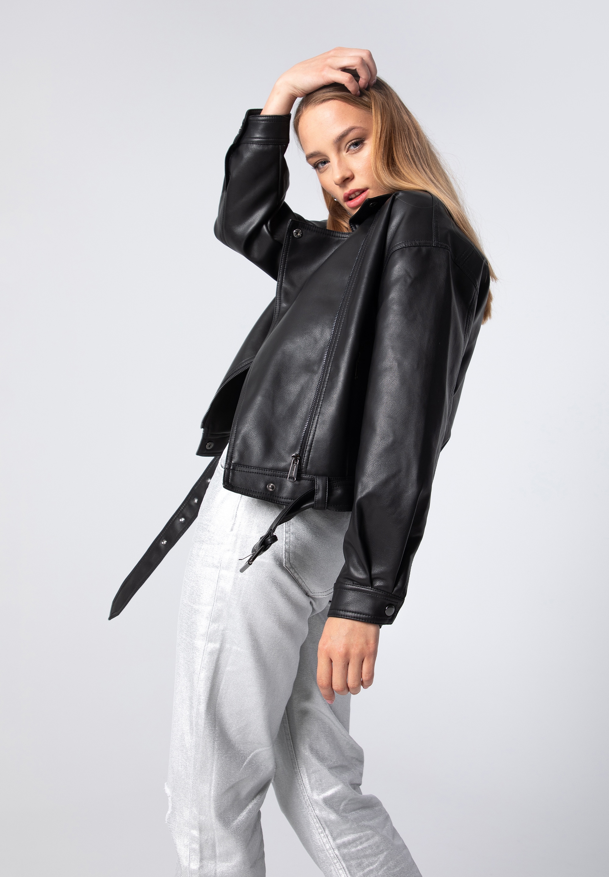 WITTCHEN Lederimitatjacke »Modern Classics«, ohne Kapuze, WTTCHEN Damen Oversize Öko-Lederjacke