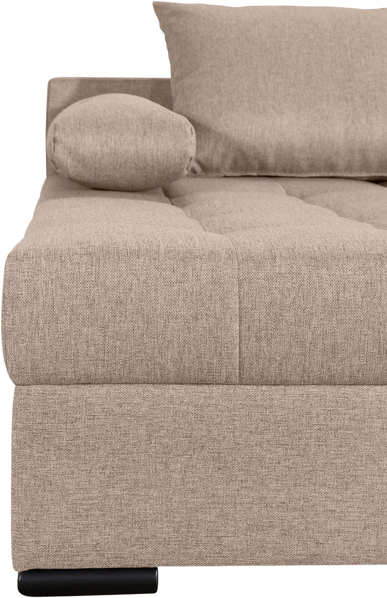 COLLECTION AB Wohnlandschaft »Josy U-Form, Breite 269 cm, Flachgewebe, Struktur, Cord & Cord/Mix«, (Cord-/Mix), inkl. Bettfunktion, Bettkasten, mit 3 gleich großen Rückenkissen