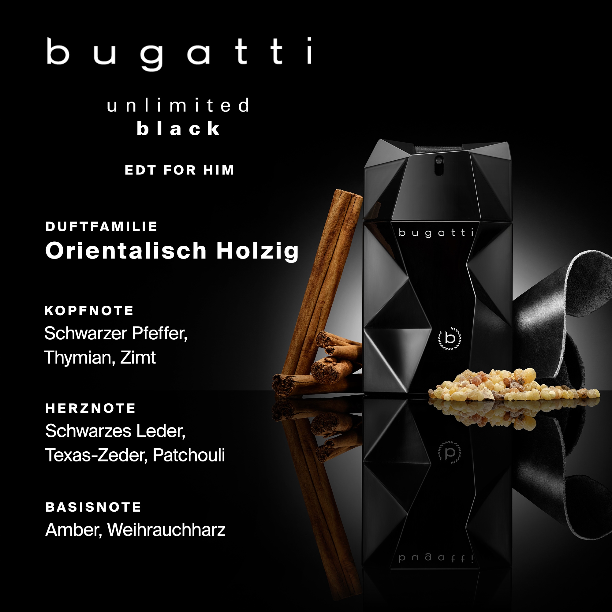 bugatti Eau de Toilette »bugatti unlimited black for him EdT 100ml«