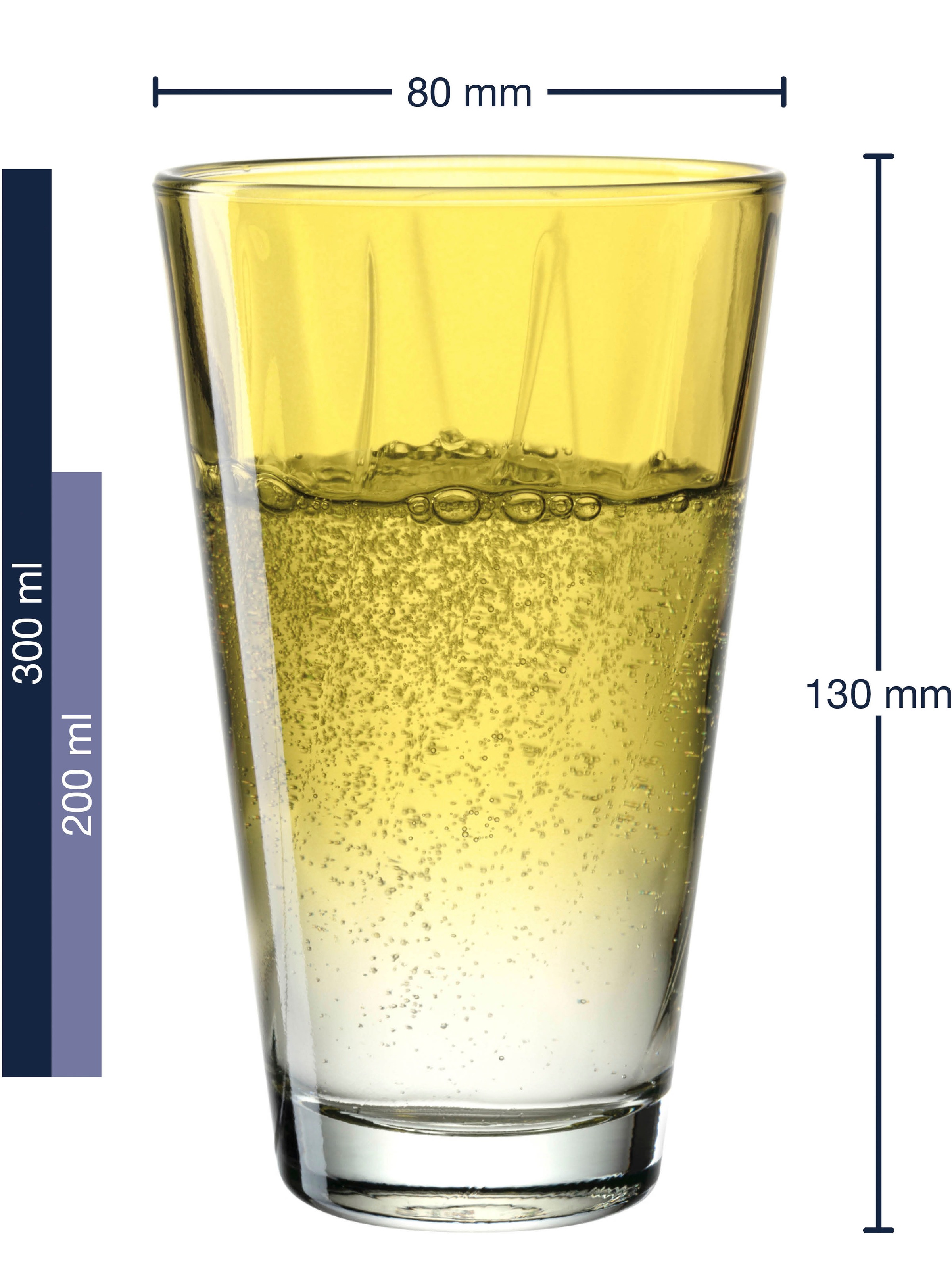 LEONARDO Gläser-Set »Trinkglas, TWIST, 300 ml, 4er-Set«, (Set, 4 tlg.), Longdrinkbecher, spülmaschinengeeignet