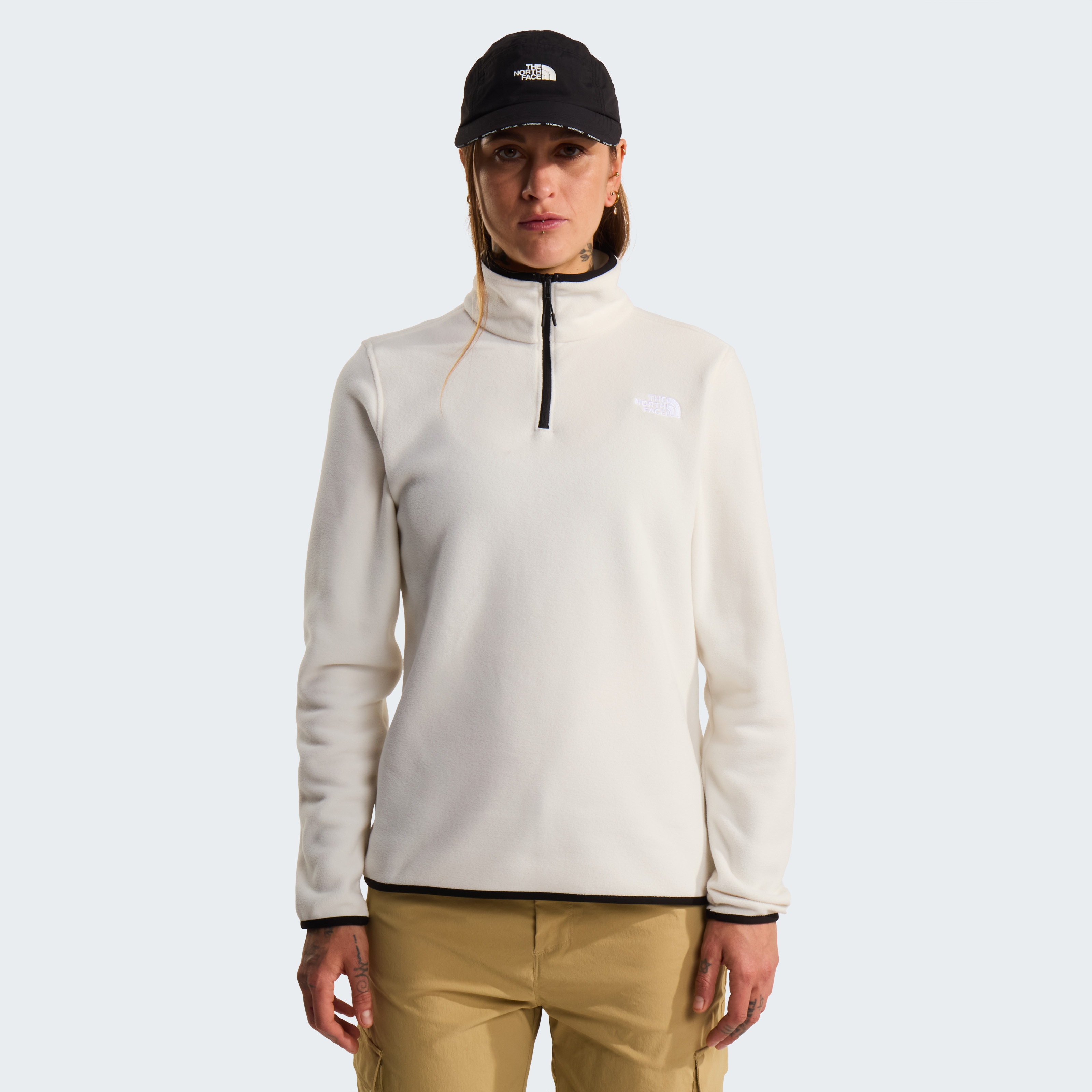 The North Face Fleecepullover "W GLACIER FLEECE 1/4 ZIP JACKET", Halfzip aus Polyester, mit 1/4 Reißverschluss