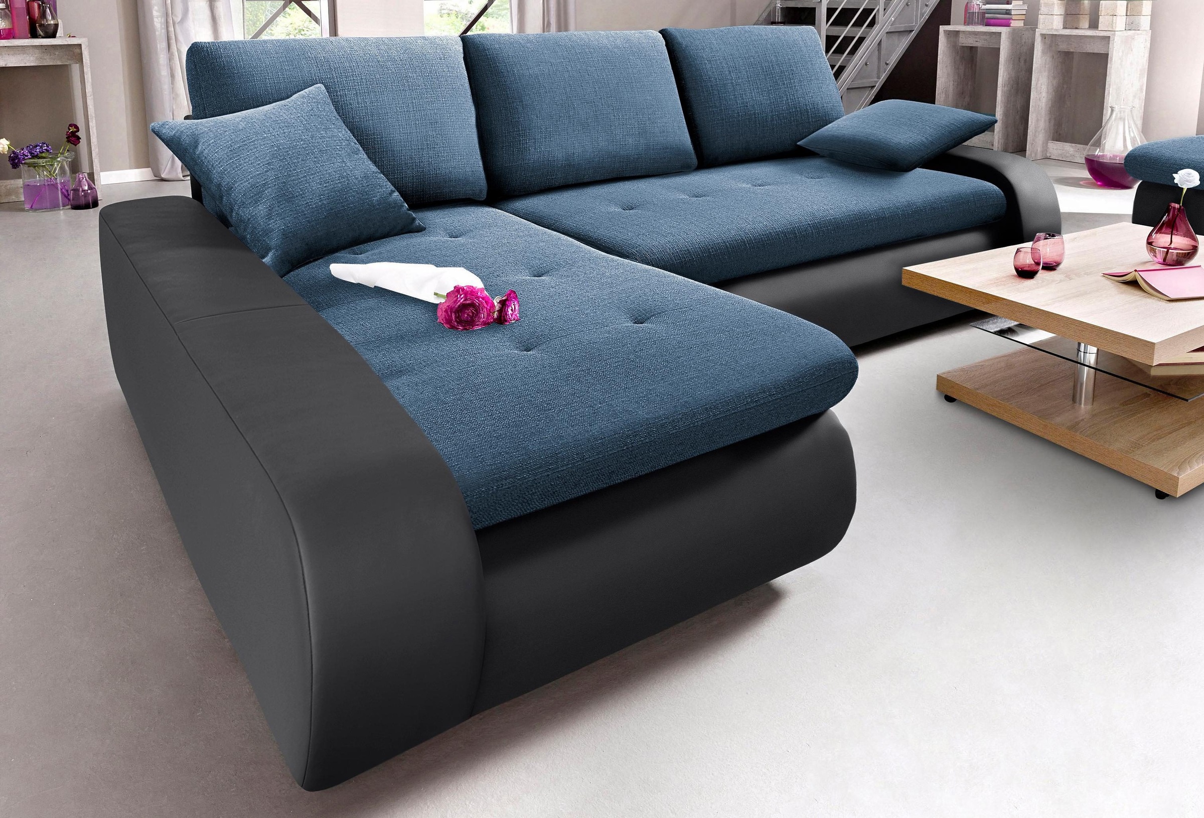 TRENDMANUFAKTUR Ecksofa »Indie, modern und bequem, Materialmix, OTTOs Choice, L-Form«, wahlweise XL oder XXL
