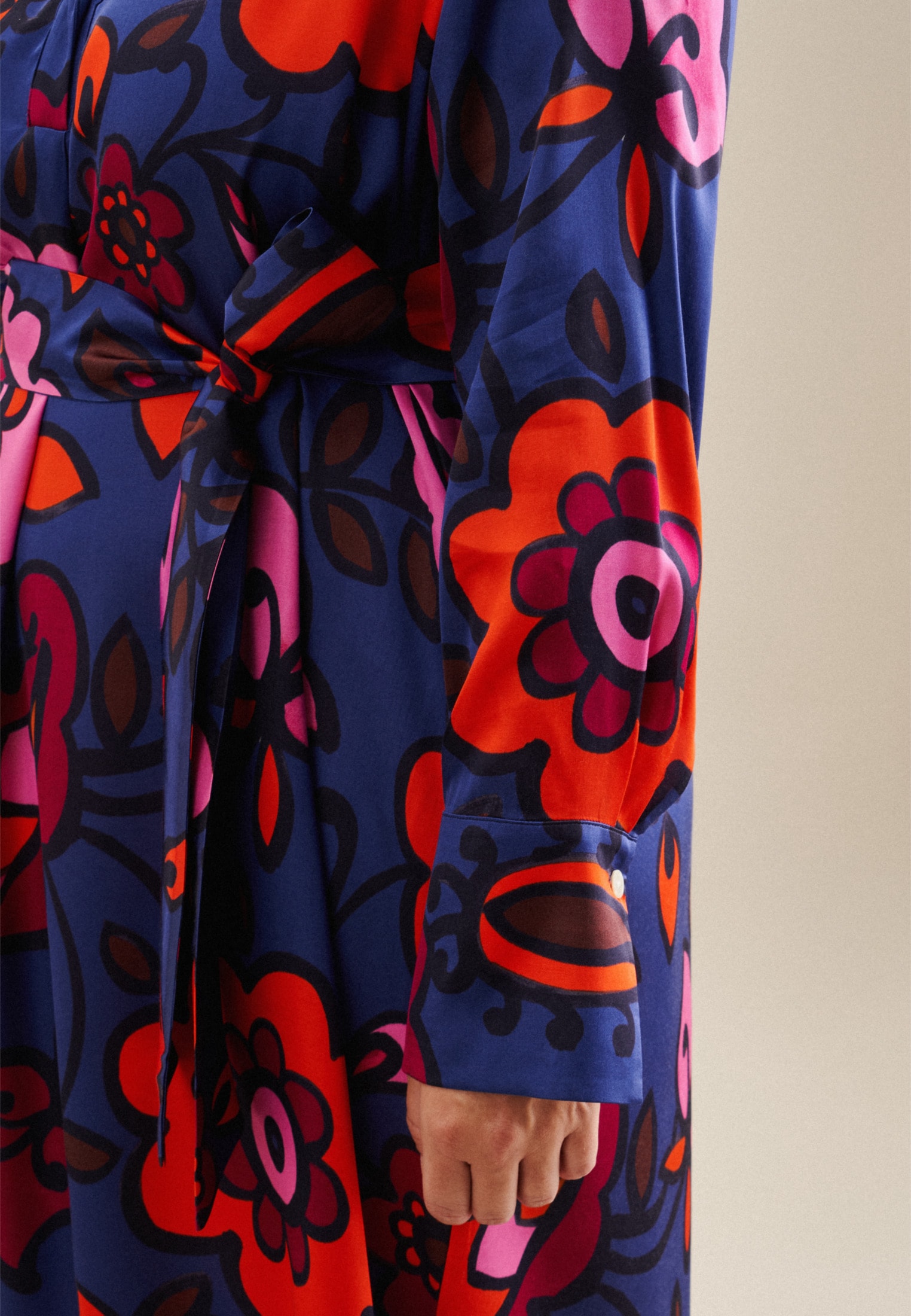 seidensticker Sommerkleid, Langarm Kragen Druck