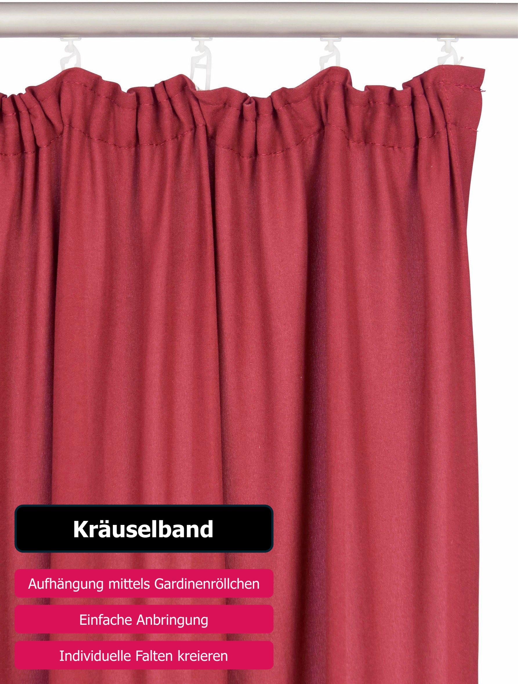 my home Vorhang »Raja«, (2 St.), 2er-Set, Bestseller, einfarbig, modern, pflegeleicht, Mikrofaser
