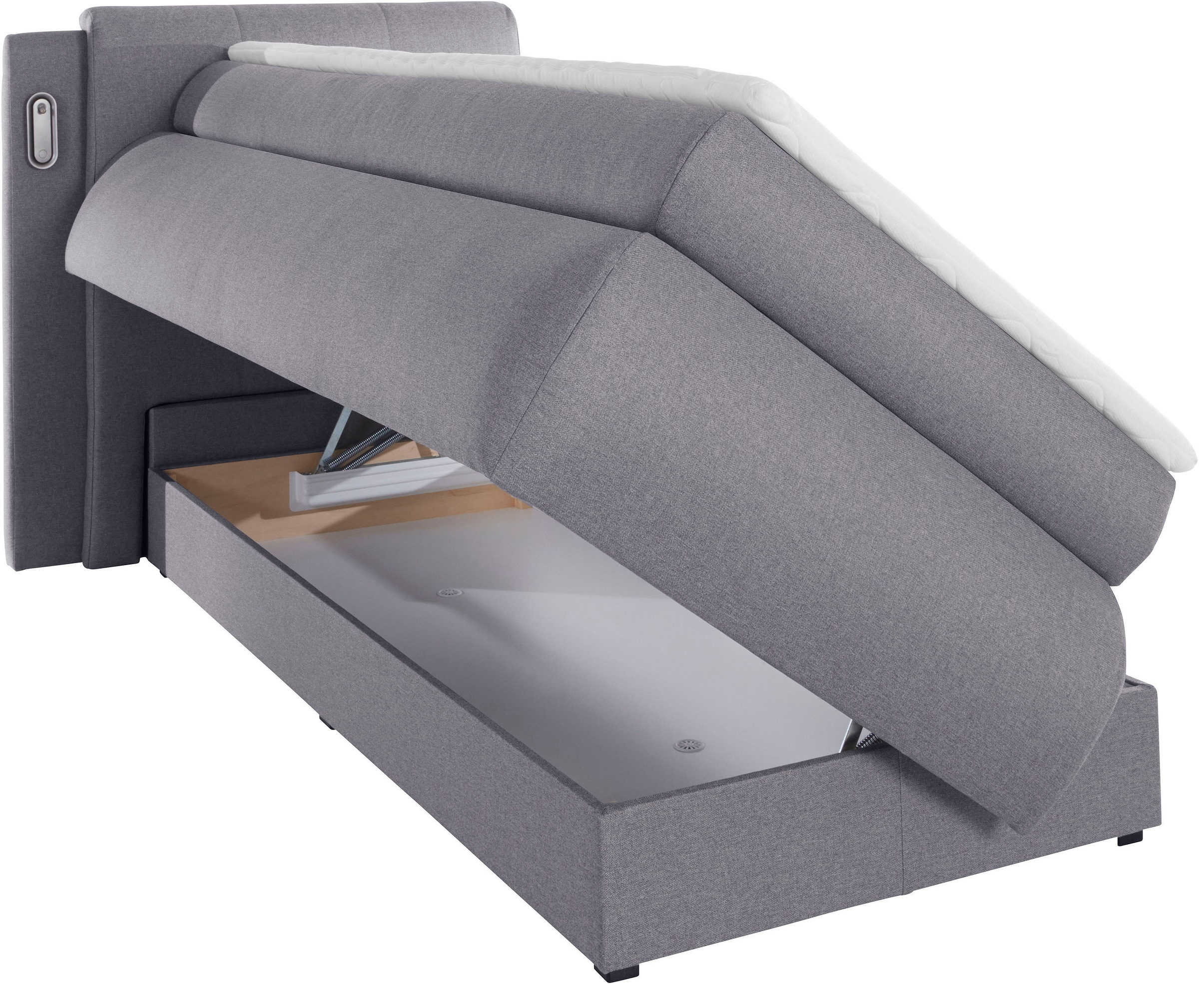 COLLECTION AB Boxspringbett »Borna«, inklusive Bettkasten, LED-Beleuchtung und Topper