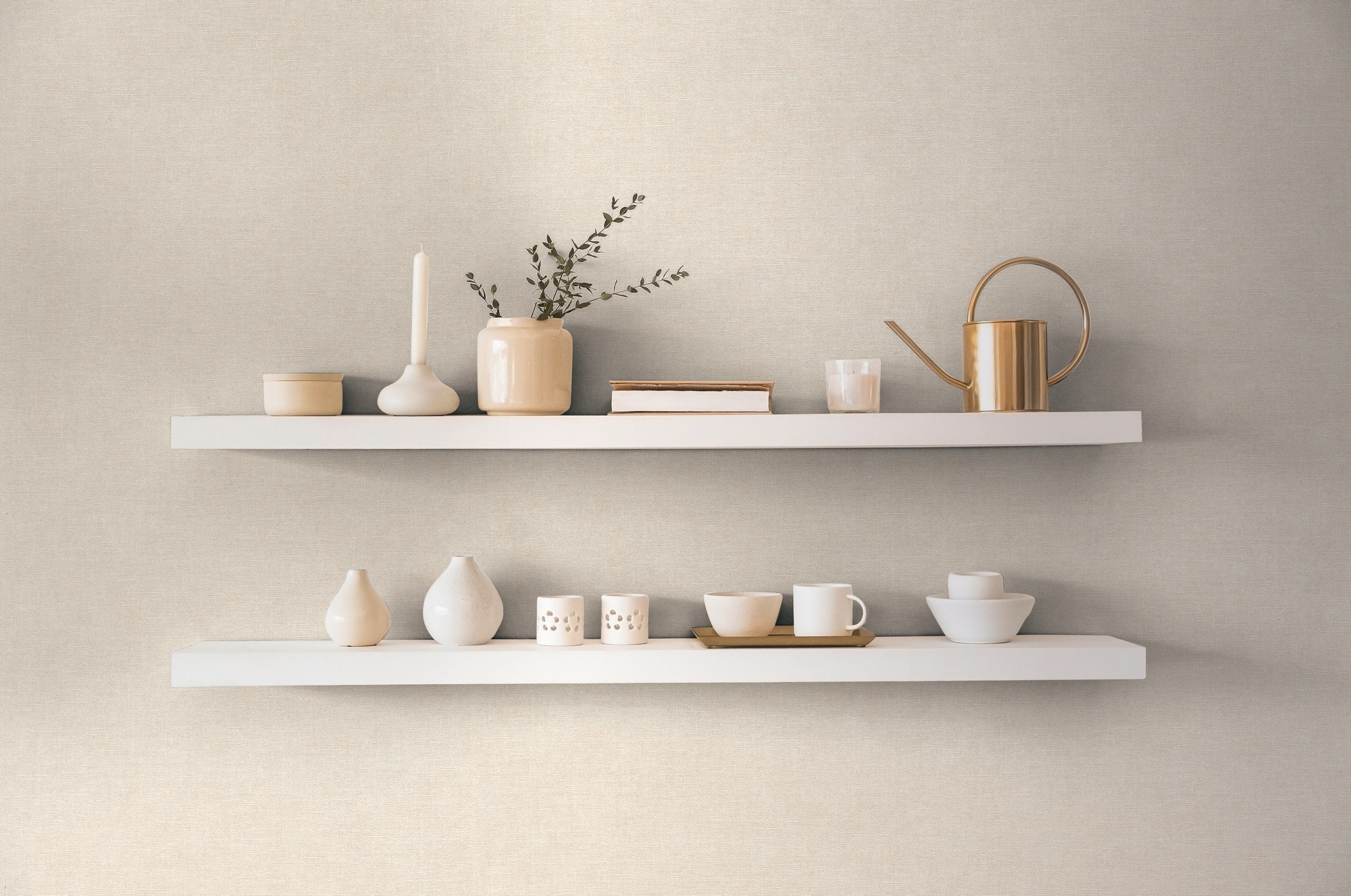 living walls Vliestapete »Smart Surfaces einfarbige Tapete Unitapete Struktur-Optik Landhaus«, matt, Vliestapete Textil-Optik für Schlafzimmer Küche Wohnzimmer Uni Design