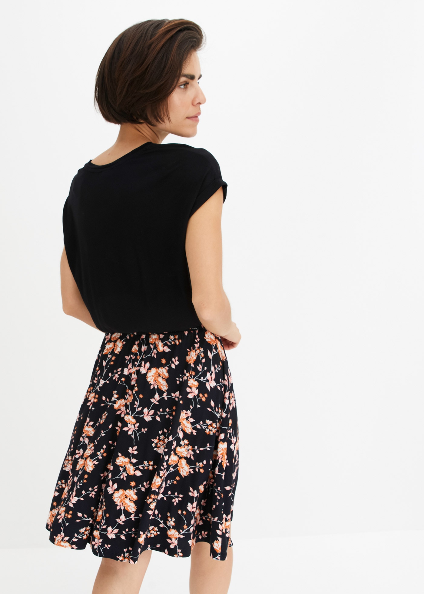 Thumbnail - bonprix Midikleid für femininen Look, Jerseykleid, aus Viskose-Mix, bequeme Passform