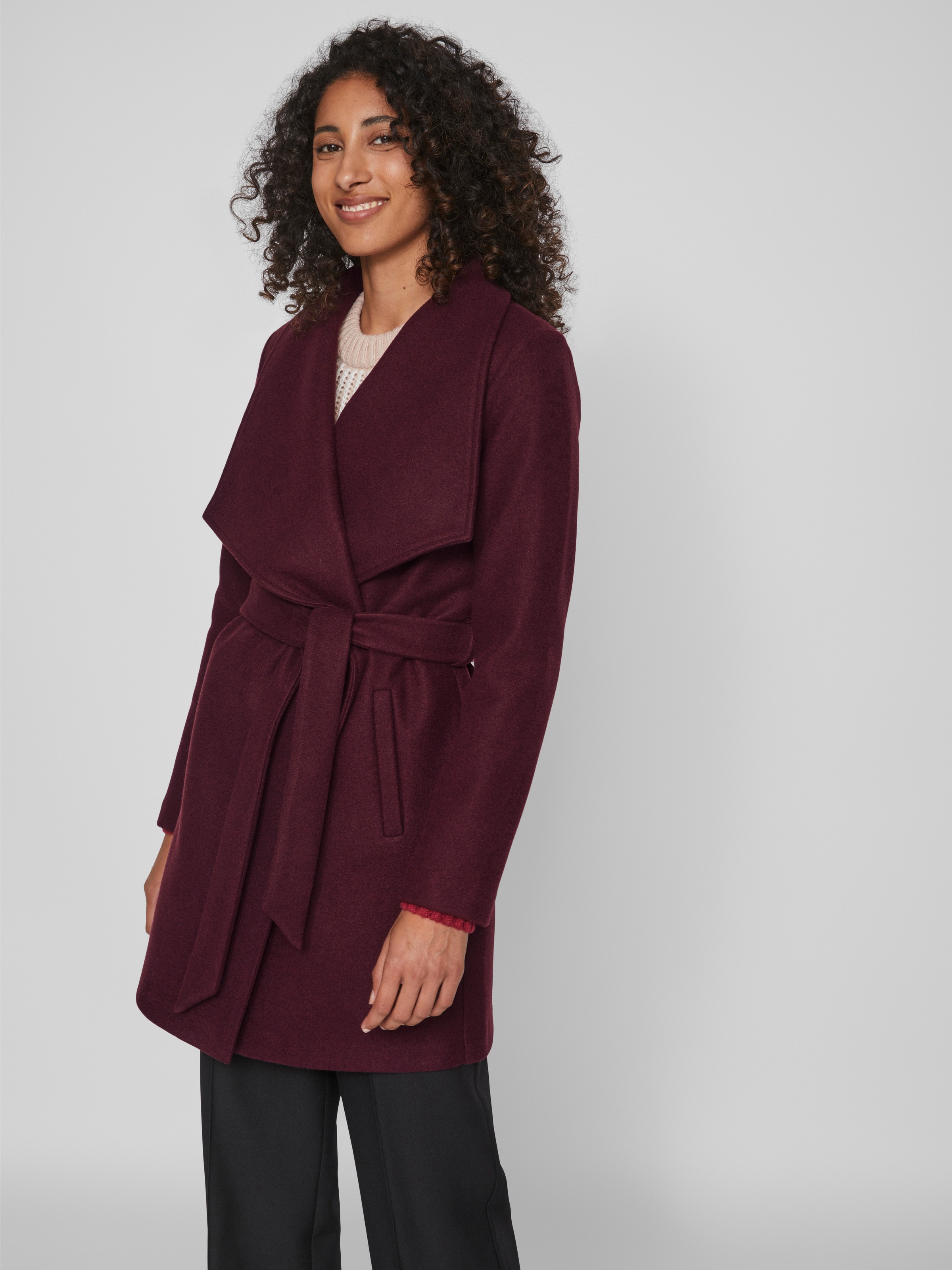 Vila Kurzmantel "VICOOLEY COLLAR BELT COAT - NOOS" günstig online kaufen