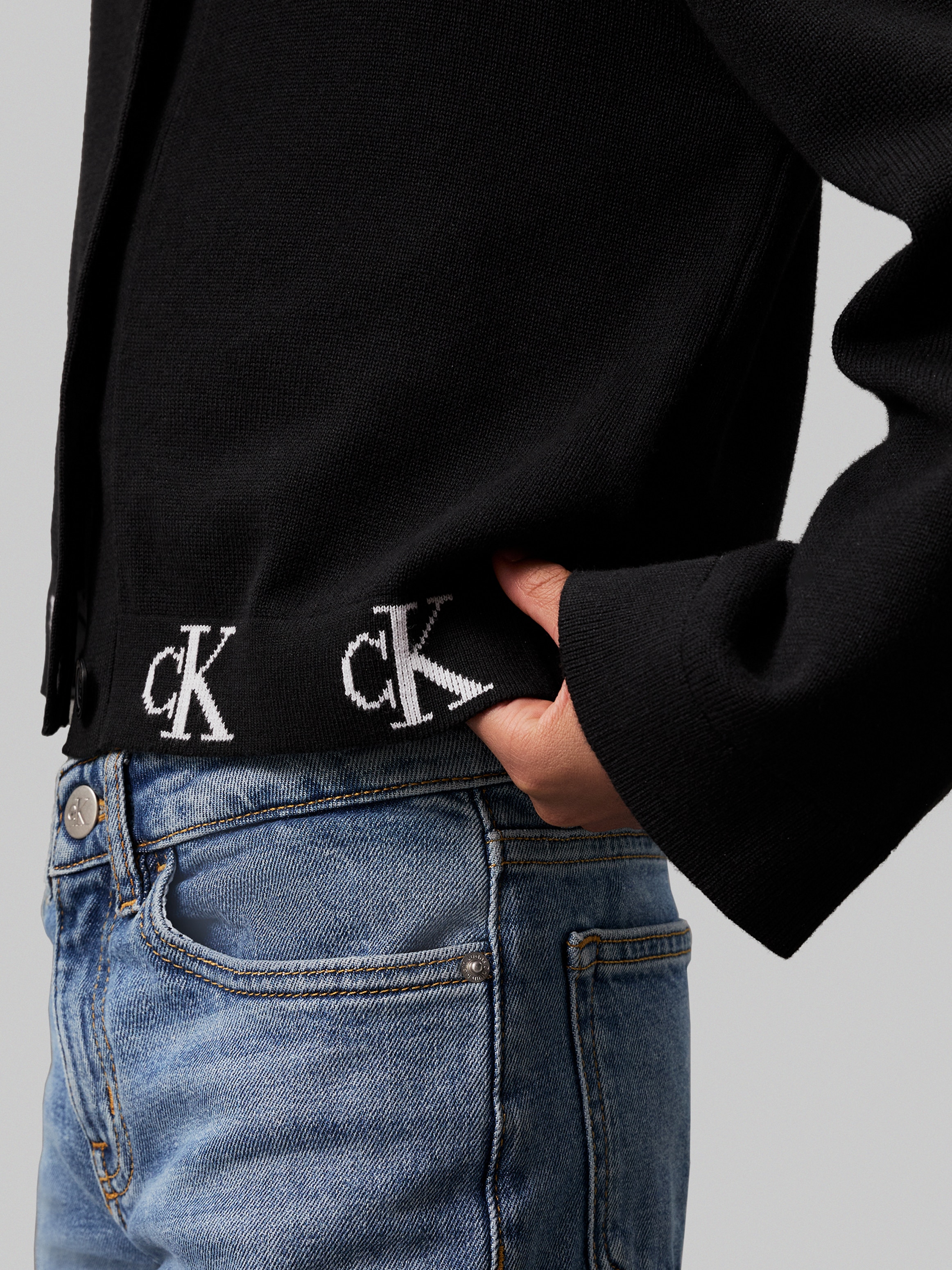 Calvin Klein Jeans Cardigan »MONOGRAM LOGO CARDIGAN« für Kinder bis 16 Jahre