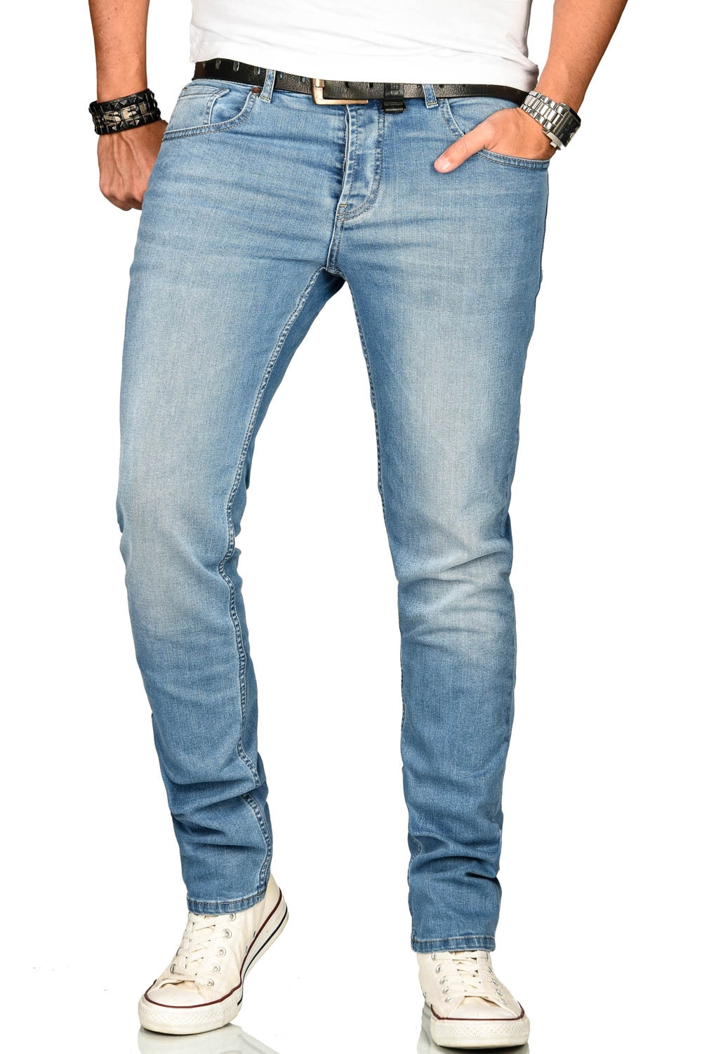 Alessandro Salvarini Stretch-Jeans "ASAngelo", Angenehme Passform durch vorhandenen Elasthan Anteil