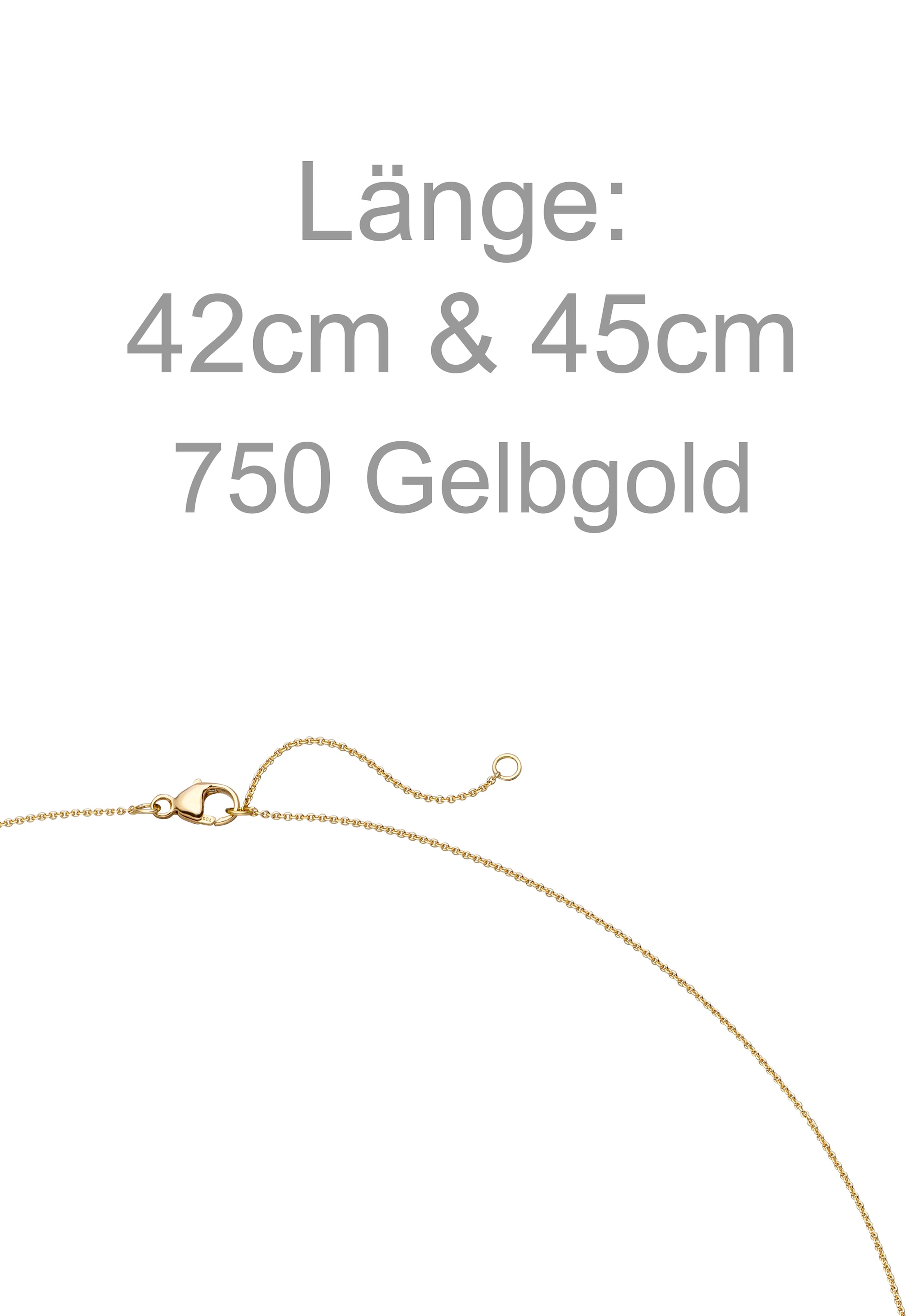 JOBO Collier »mit Diamant Brillant ohne Fassung« 18 Karat 750 Gold 45 cm
