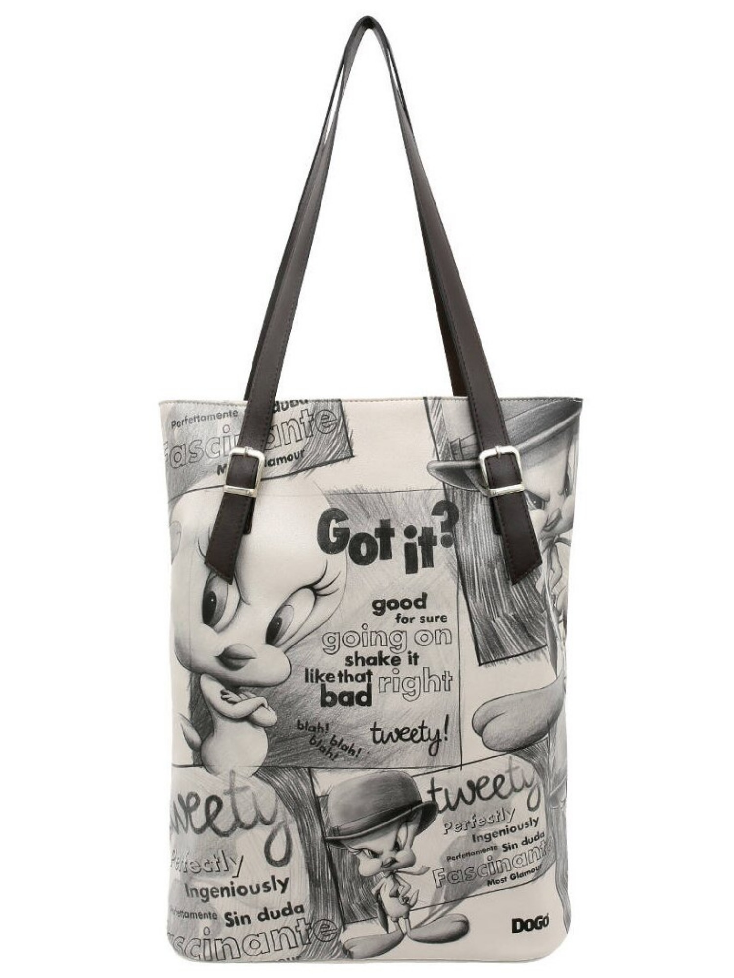 DOGO 1100000002199 "Tall Bag Damen Schultertasche Tweety Sketch Damen Schultertasche" Handgefertigt