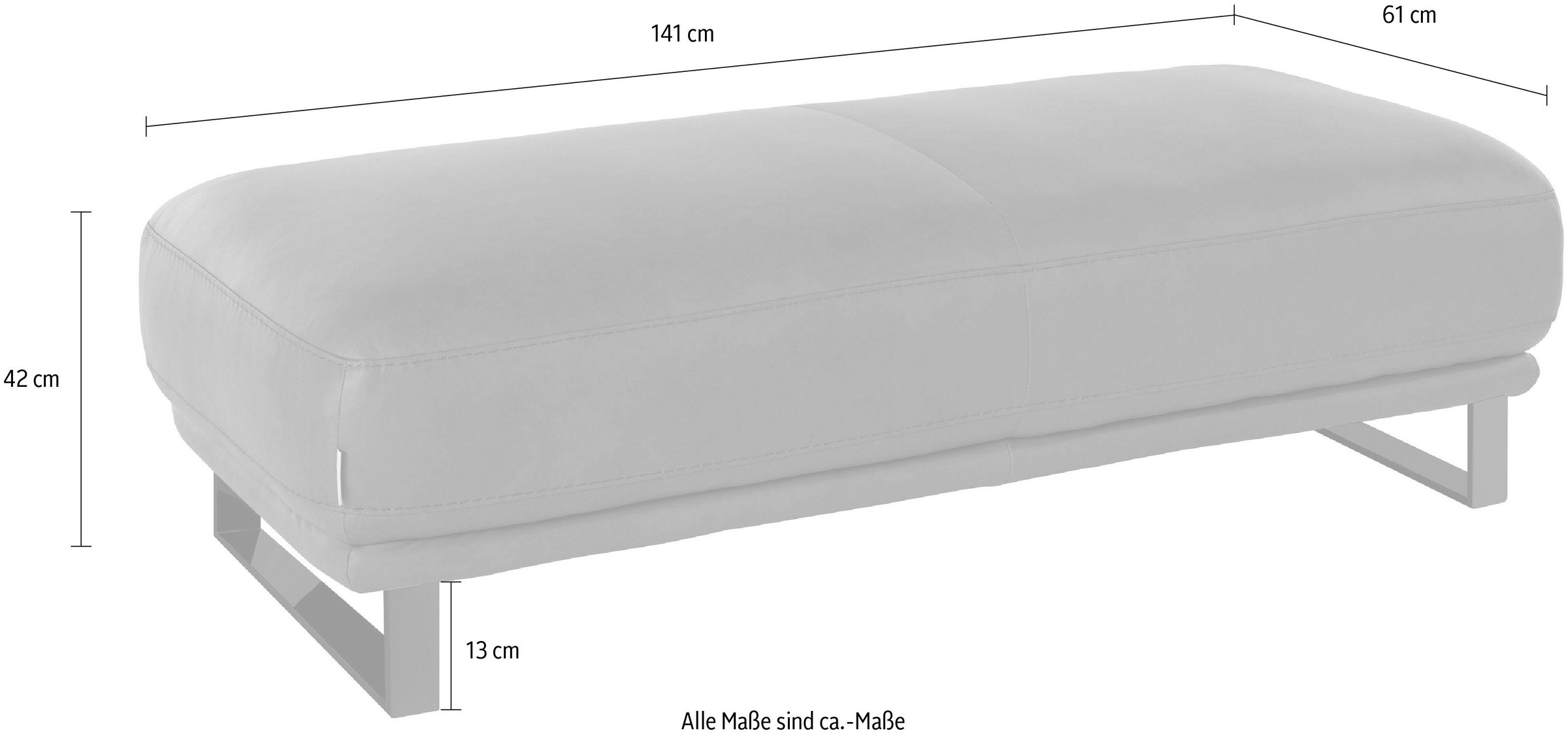 W.SCHILLIG Hocker »montanaa«, mit Metallkufen in Bronze pulverbeschichtet, Breite 141 cm