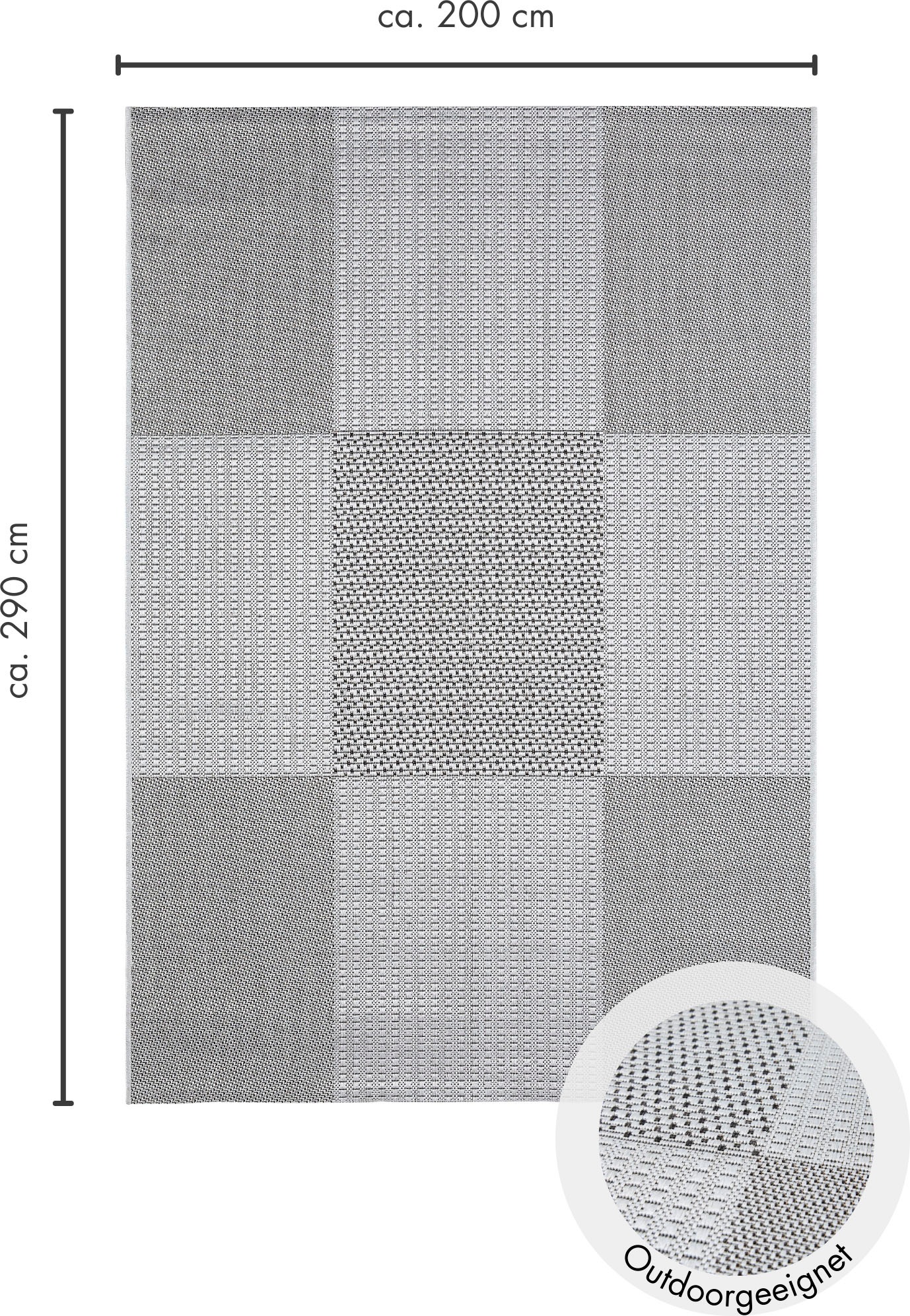 Andiamo Teppich »ARIZONA1«, rechteckig, 5 mm Höhe, Flachgewebe, kariertes Muster, In- und Outdoor geeignet, Wohnzimmer